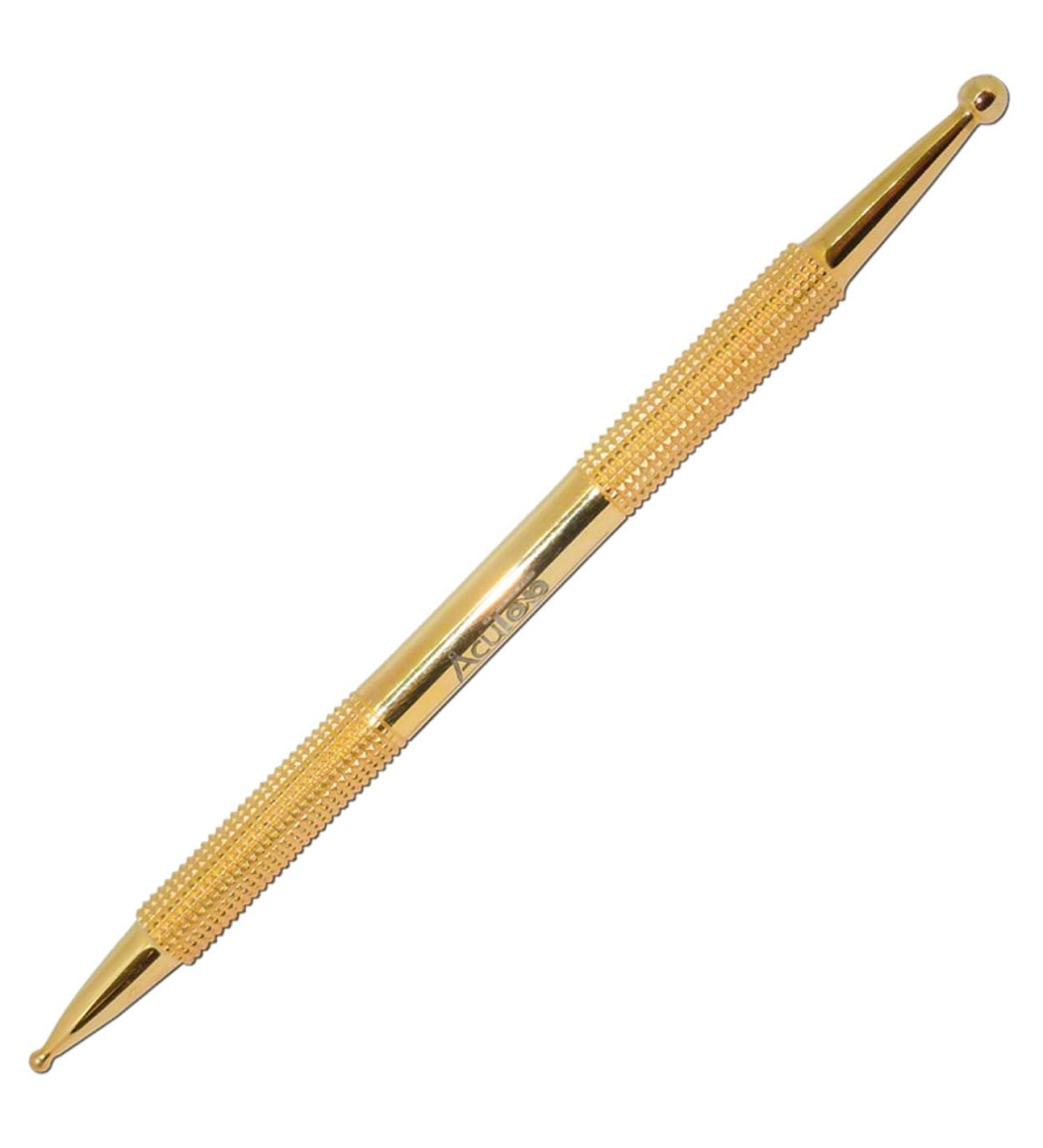 Gold-Plated Acupressure Pen - 13 cm 2.5/4.5 mm | Enhance Wellness & Pain Relief | International Shipping - Buy Online on GoSupps.com