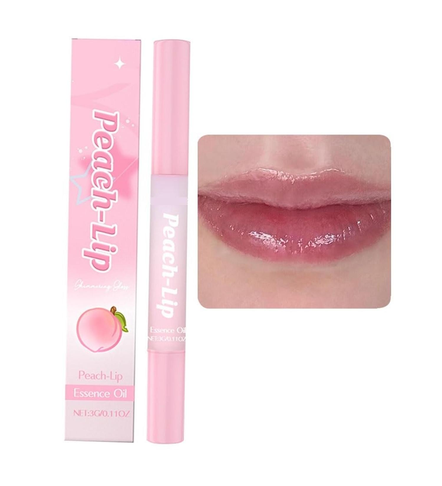 Peach Flavor Lip Oil - Long-Lasting Moisture Lock Keeps Lips Soft Adds Smoothness & Gloss Fuller Appearance(2pcs) - Buy Online on GoSupps.com