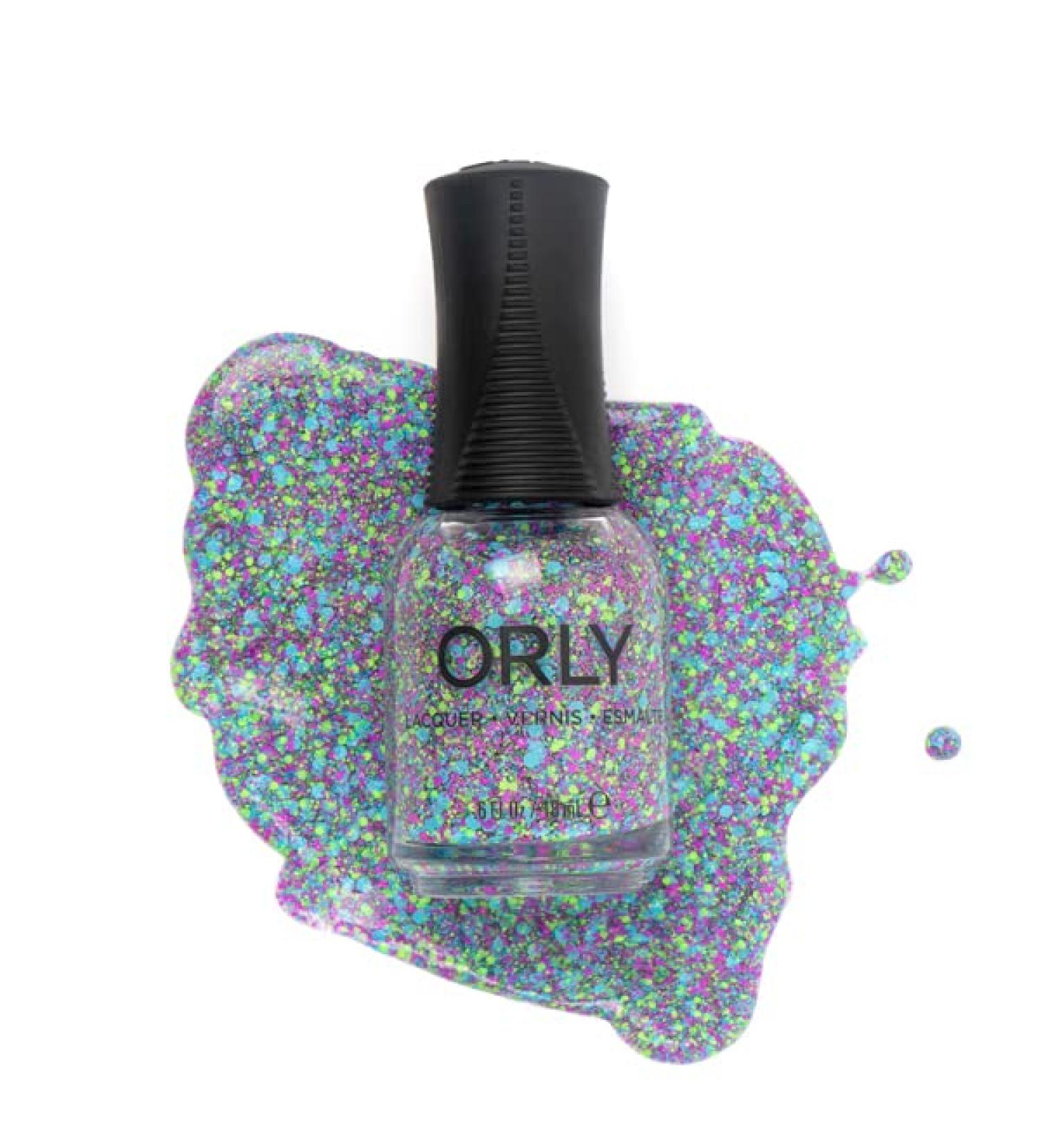 Orly Nail Polish 'Dancing Queen' Blue/Green/Purple Confetti Topper with Holographic Glitter