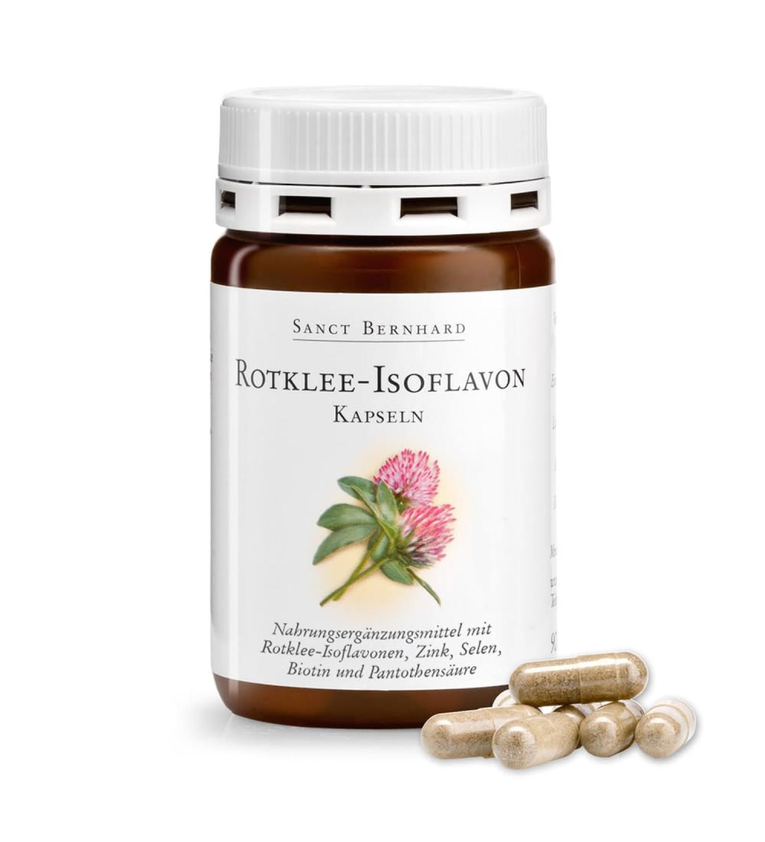 Red clover isoflavone capsules with zinc selenium biotin pantothenic acid 90 capsules