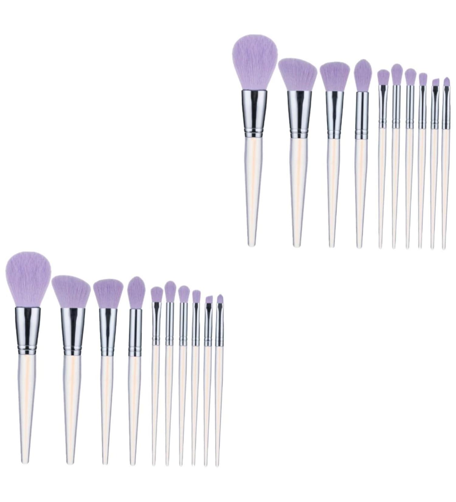 FRCOLOR 20 Pcs Makeup Brush Set - Blush Concealer & Eye Brushes with Purple Crystal Handle - Premium Acrylic Face Makeup Tools for Flawless Beauty - Buy Online on GoSupps.com