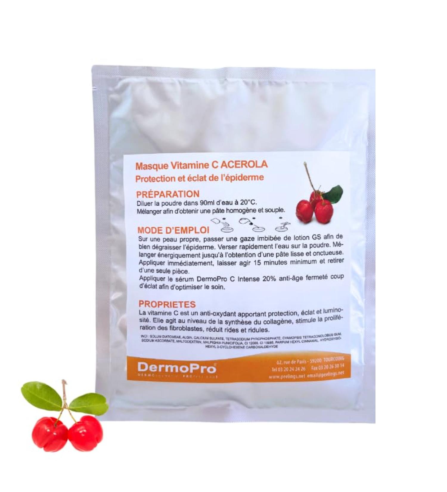 Dermopro Acerola Pro PeelOff Mask Antioxidant Shine AntiAging with Vitamin C - Buy Online on GoSupps.com