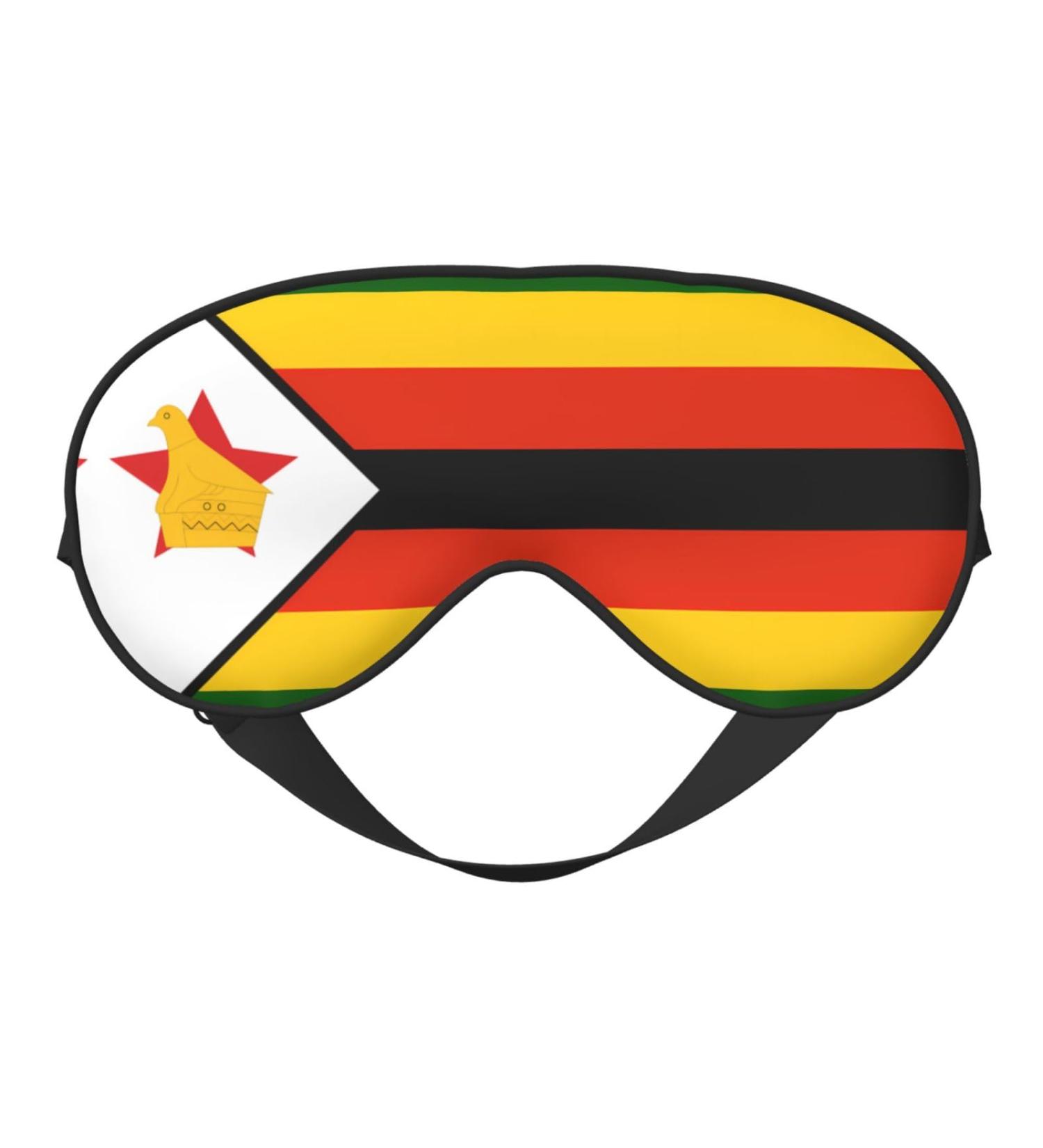 Silky Zimbabwe Flag Sleep Masks - Soft Satin Eye Cover for Travel & Naps | Unisex Blindfolds - Buy Online on GoSupps.com