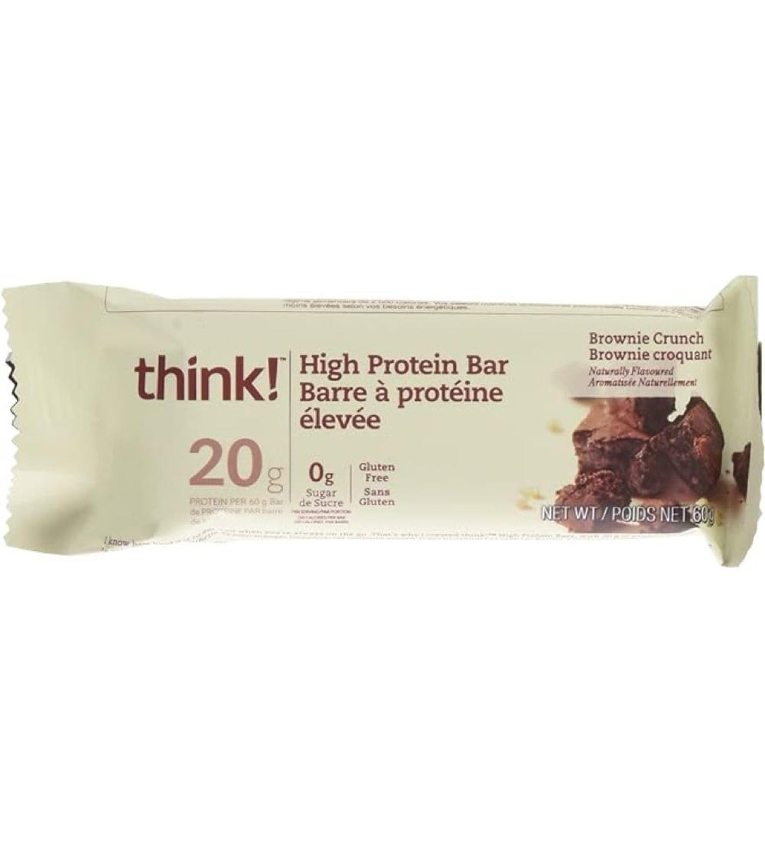 Think! High Protein Bars Brownie Crunch 2.1 Oz 10 Count Brownie Crunch 600g - Buy Online on GoSupps.com