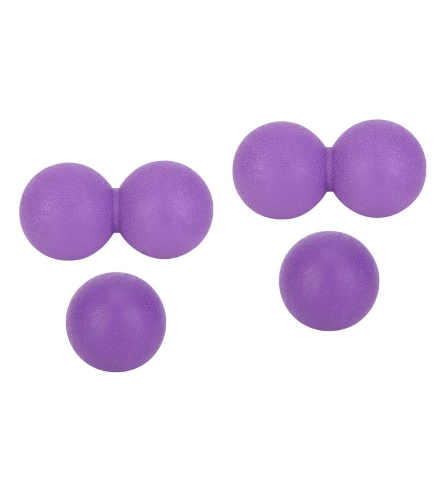 Lurrose Hand Massager & Yoga Balls Set - 4-Piece Fitness Equipment for Trigger Point & Planar Fasciitis Relief - Double Massage Roller & Peanut Balls - Buy Online on GoSupps.com