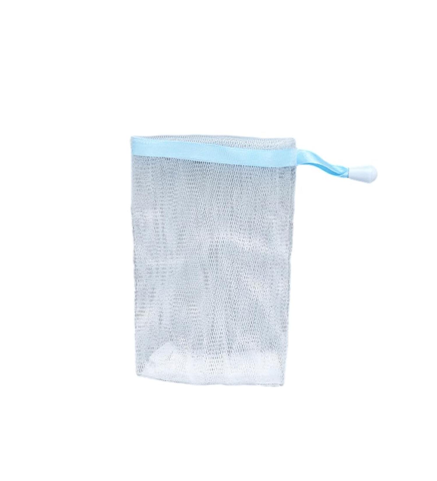 Allayu Gel Soap Bags Facial Body Nylon Bubble Net Body Handmade Foaming Drawstring Bag for Household Bathroom Sky Blue - Buy Online on GoSupps.com