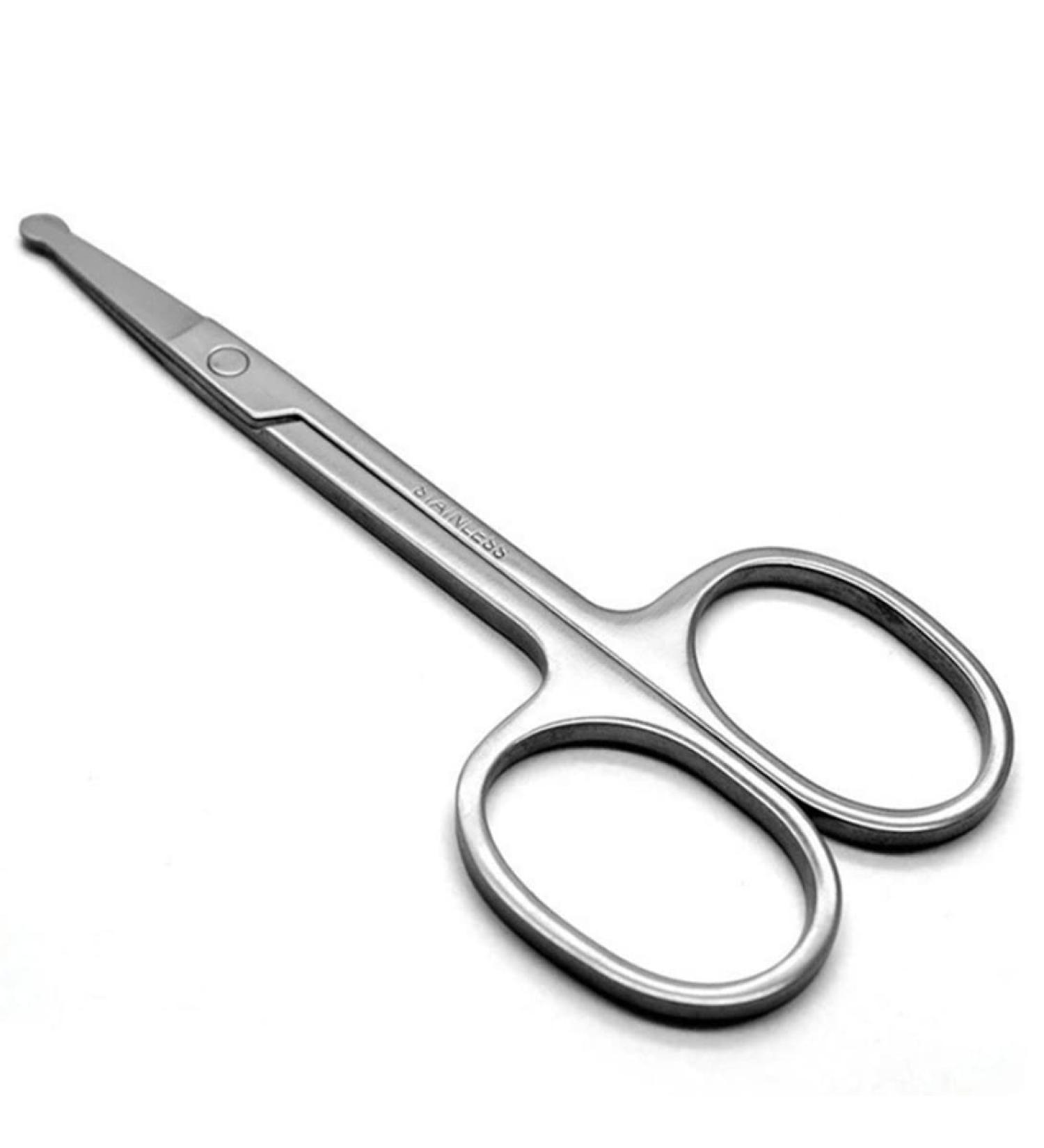 Professional Facial Hair Scissors Brow Scissors Beauty Scissors Solid Stainless Steel Scissors Round Safety Scissors for Eyebrows Eyelashes Nose Hair Ear Hair Mustache Trimming - Buy Online on GoSupps.com