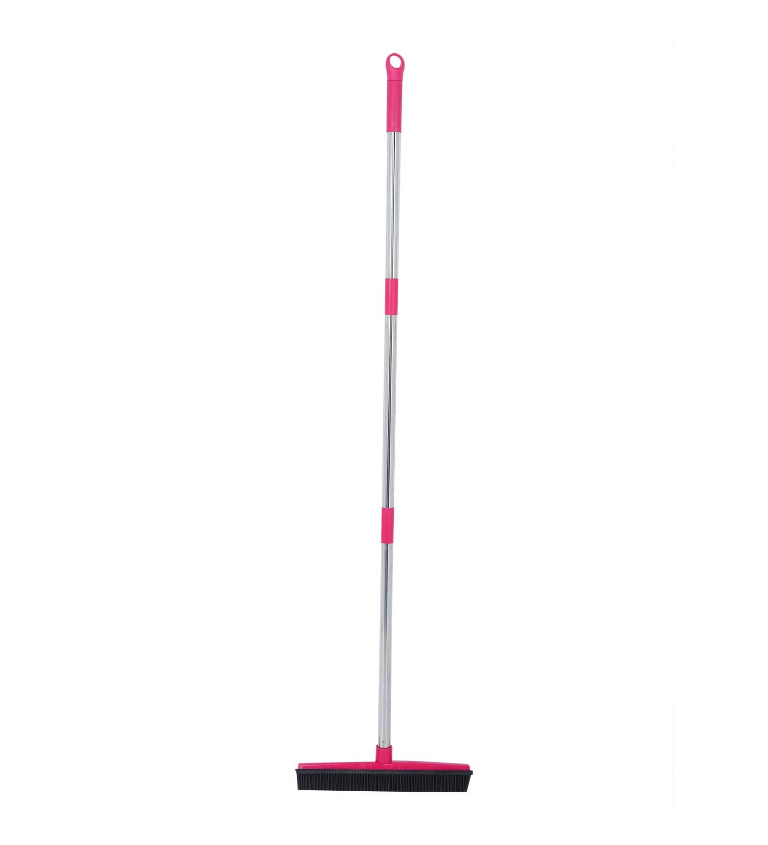 XHTLLO Multifunction Telescopic Floor Broom Pet Hair Dust Removal Cleaner Rubber Brush Head Easy To Cleaned Suitable for Floors Carpets(Pinkest) - Buy Online on GoSupps.com