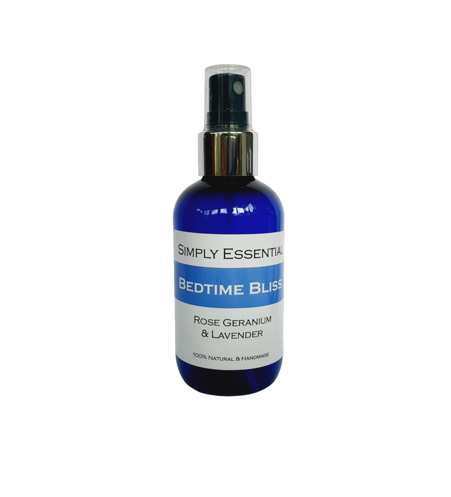 Simply Essential Bedtime Bliss Aromatherapy Pillow Spray with Rose Geranium and Lavender Essential Oils 100ml