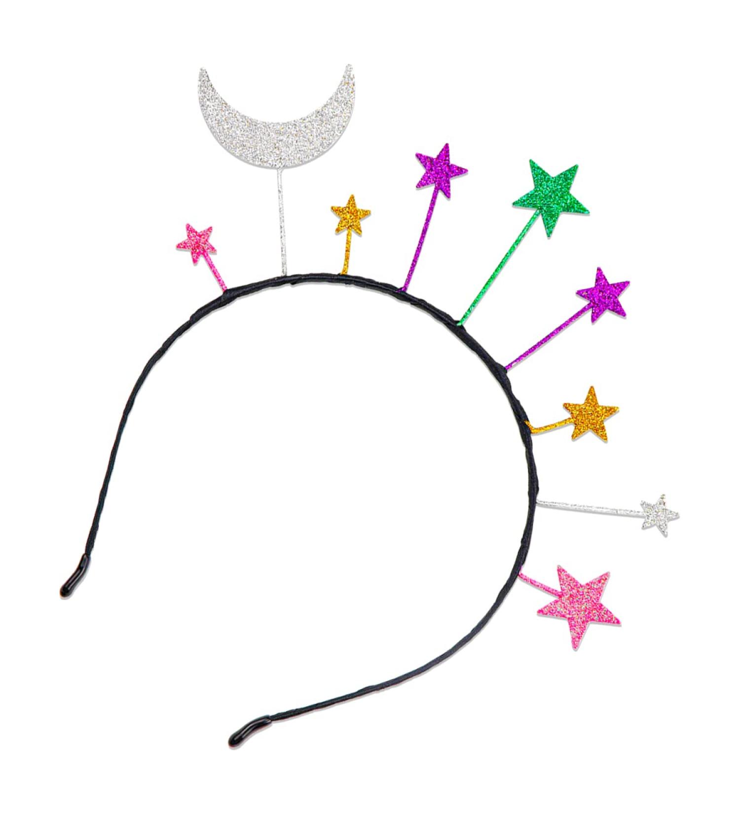 Colourful StarMoon Headband Birthday Party Hair Hoop Glitter Fashion Hair Accessory Wedding Princess Crown Headdress For Birthday Party Cosplay Costume - Buy Online on GoSupps.com