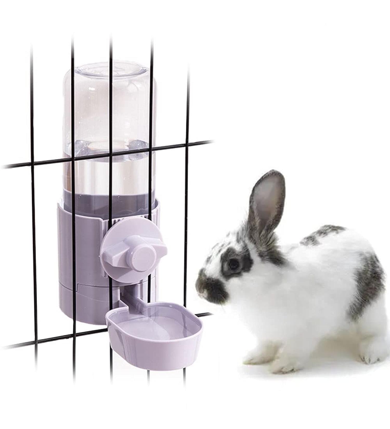 Oncpcare 17oz Purple Rabbit Water Bottle - Pet Cage Hanging Water Dispenser for Small Pets - Bunny, Cat, Ferret - Automatic and Suspended Water Bowl - Buy Online on GoSupps.com
