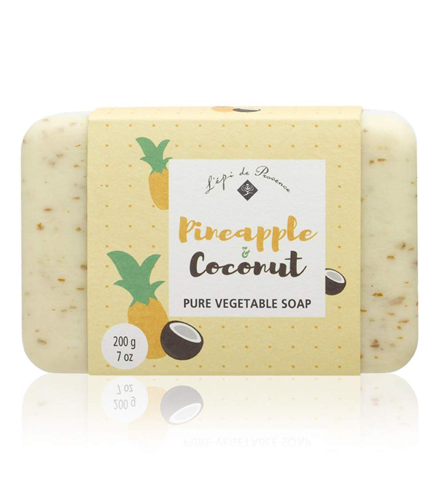 L'epi de Provence Vegetable Shea Butter Bar Soap Pineapple Coconut 7 Ounce