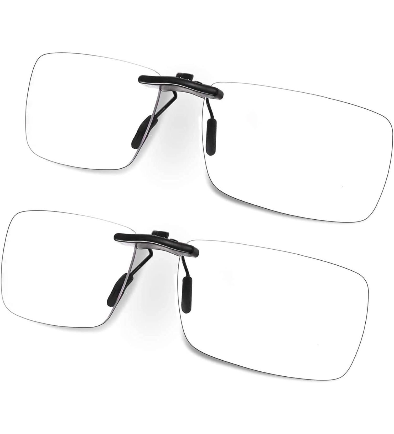 FONHCOO Clip-on Blue Light Blocking Glasses Womens Mens 2 Pack Over Prescription Glasses Framless Lens Anti Eyestrain Headaches UV Filter Computer Gamer Eyeglasses Transparent - Buy Online on GoSupps.com