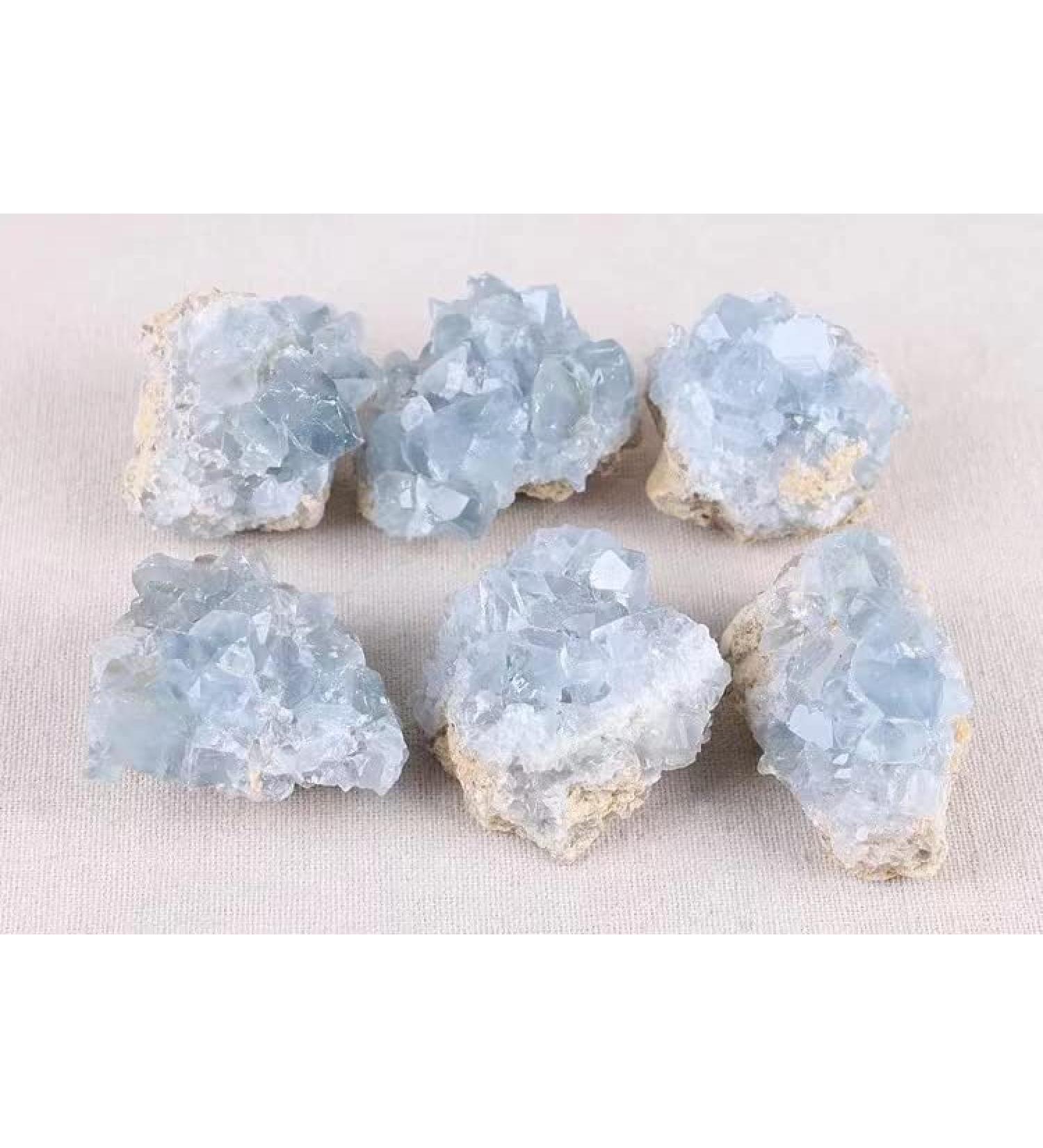 Natural Crystal Rough Wholesale Natural Blue Celestite Crystal Geode Rough Quartz Geodes 6pc - Buy Online on GoSupps.com
