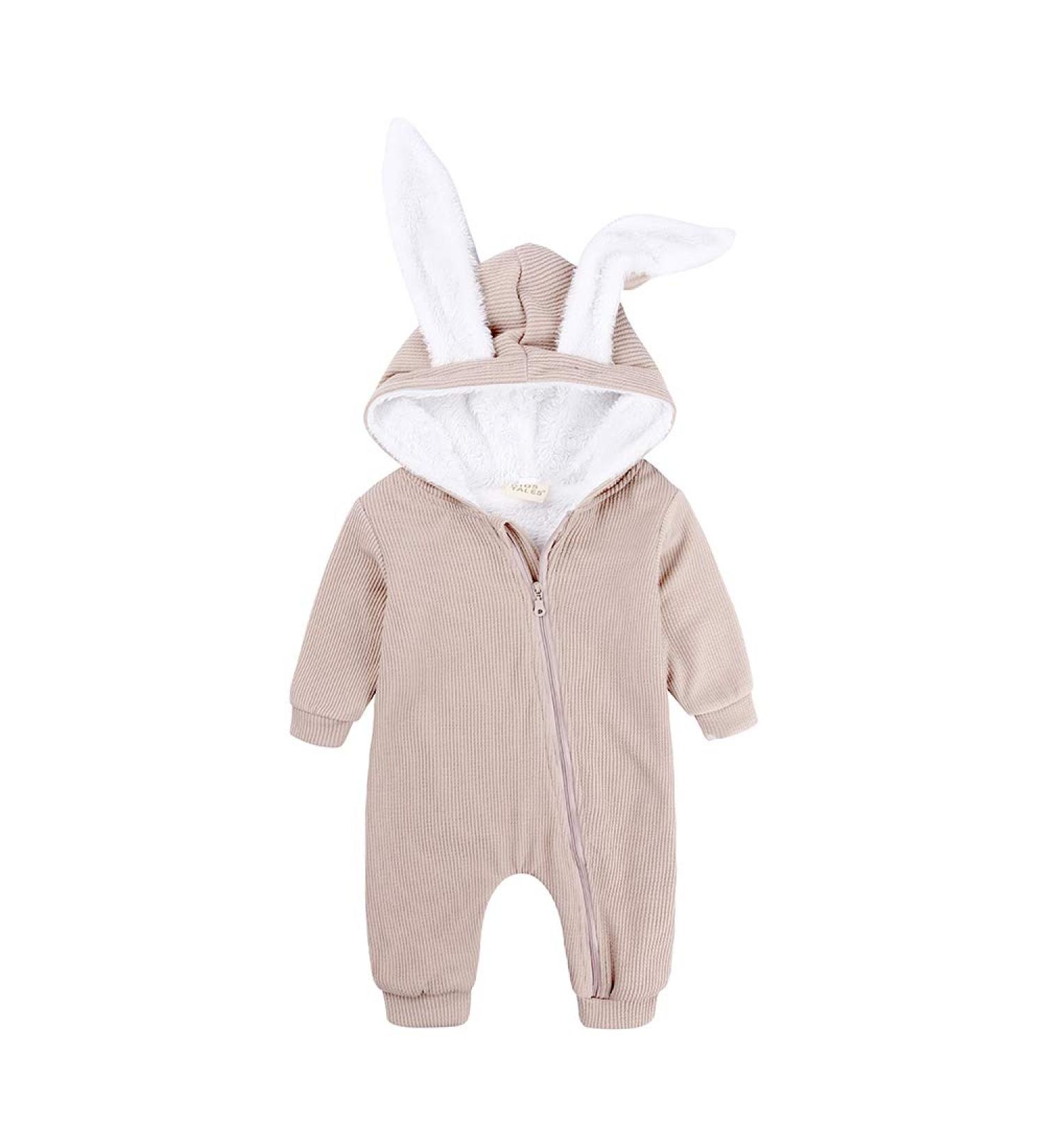 Kids Tales Newborn Baby Winter Rabbit Ear Hooded Romper 12-18 Months Apricot Thick - Buy Online on GoSupps.com