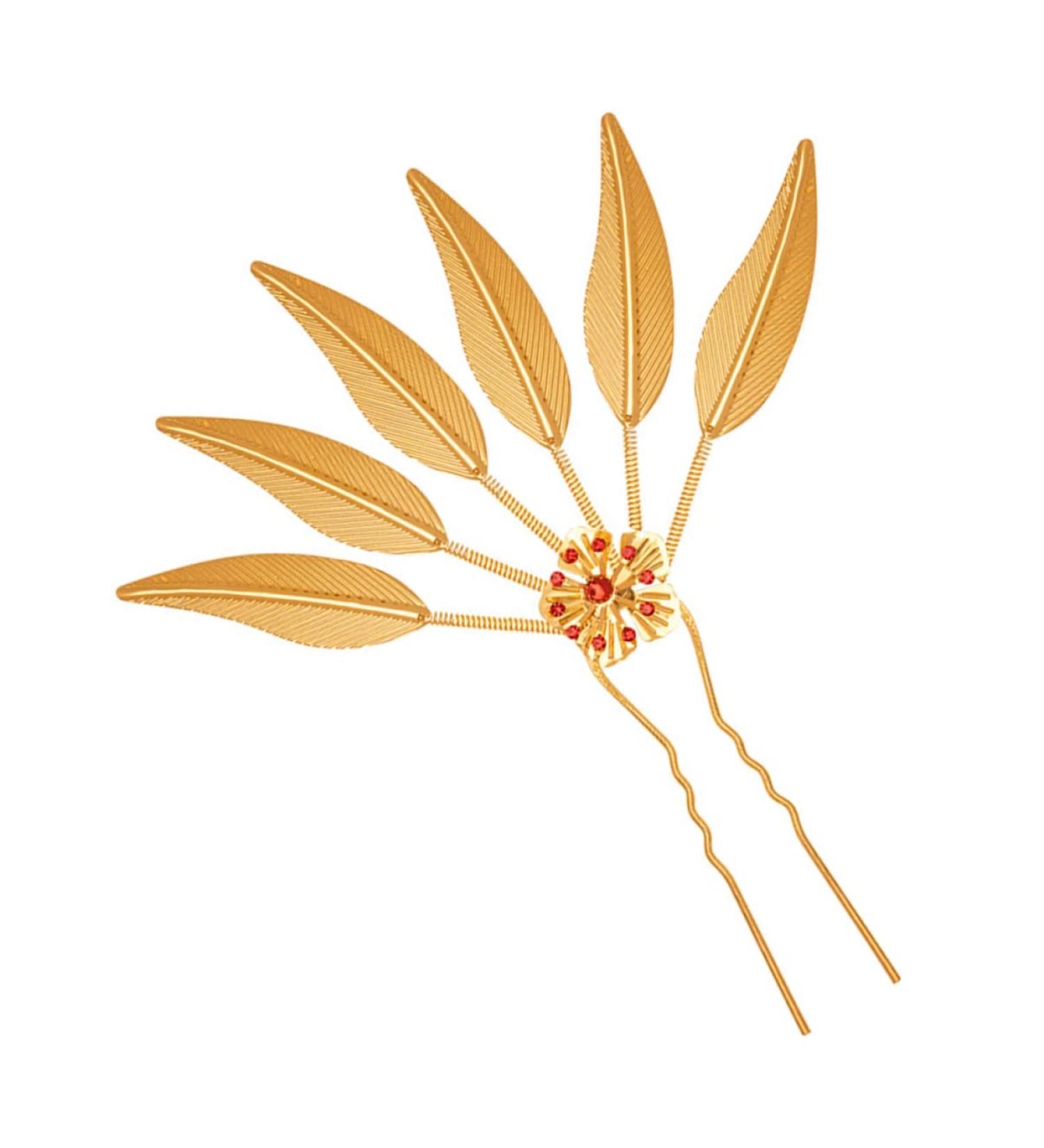 LALAFINA Hanfu Hairpin Hair Barrettes for Women Gold Hair Clip Hair Sticks for Women Wedding Hair Clips for Brides U Shaped Hairpin Hair Accessories Metal Flower Head Nationality - Buy Online on GoSupps.com