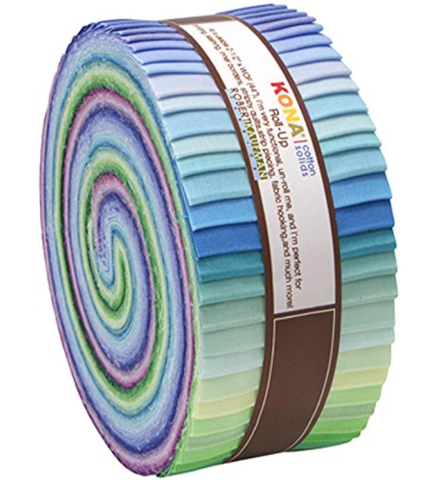 Robert Kaufman 2-1/2in Strips Roll Up Kona Solids Sunset Palette 43Pcs