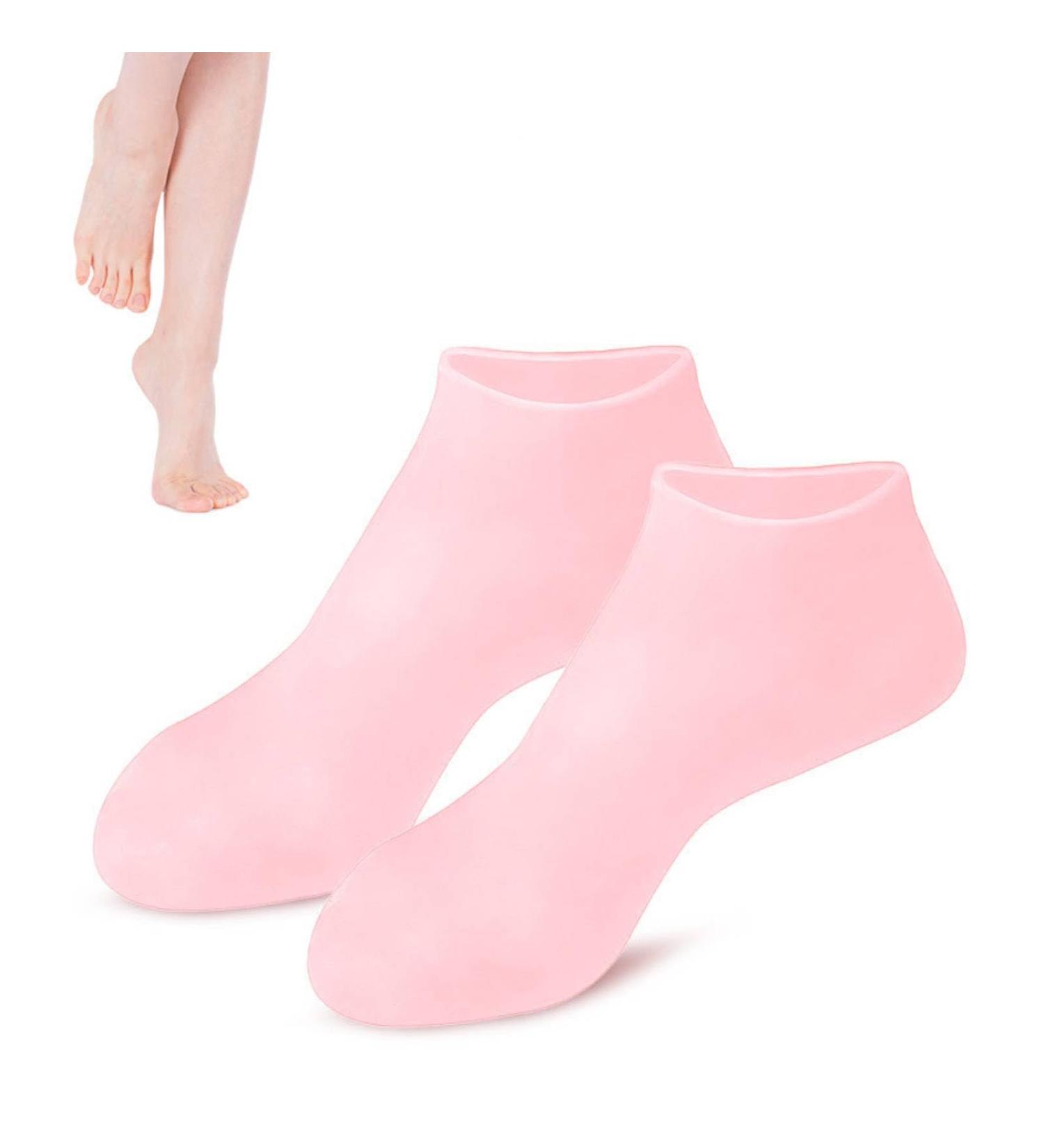2 Pairs Reusable Anti-Crack Peeling Spa Gel Socks for Men & Women - Size M (36-38) - Perfect Pedicure Treatment - Buy Online on GoSupps.com