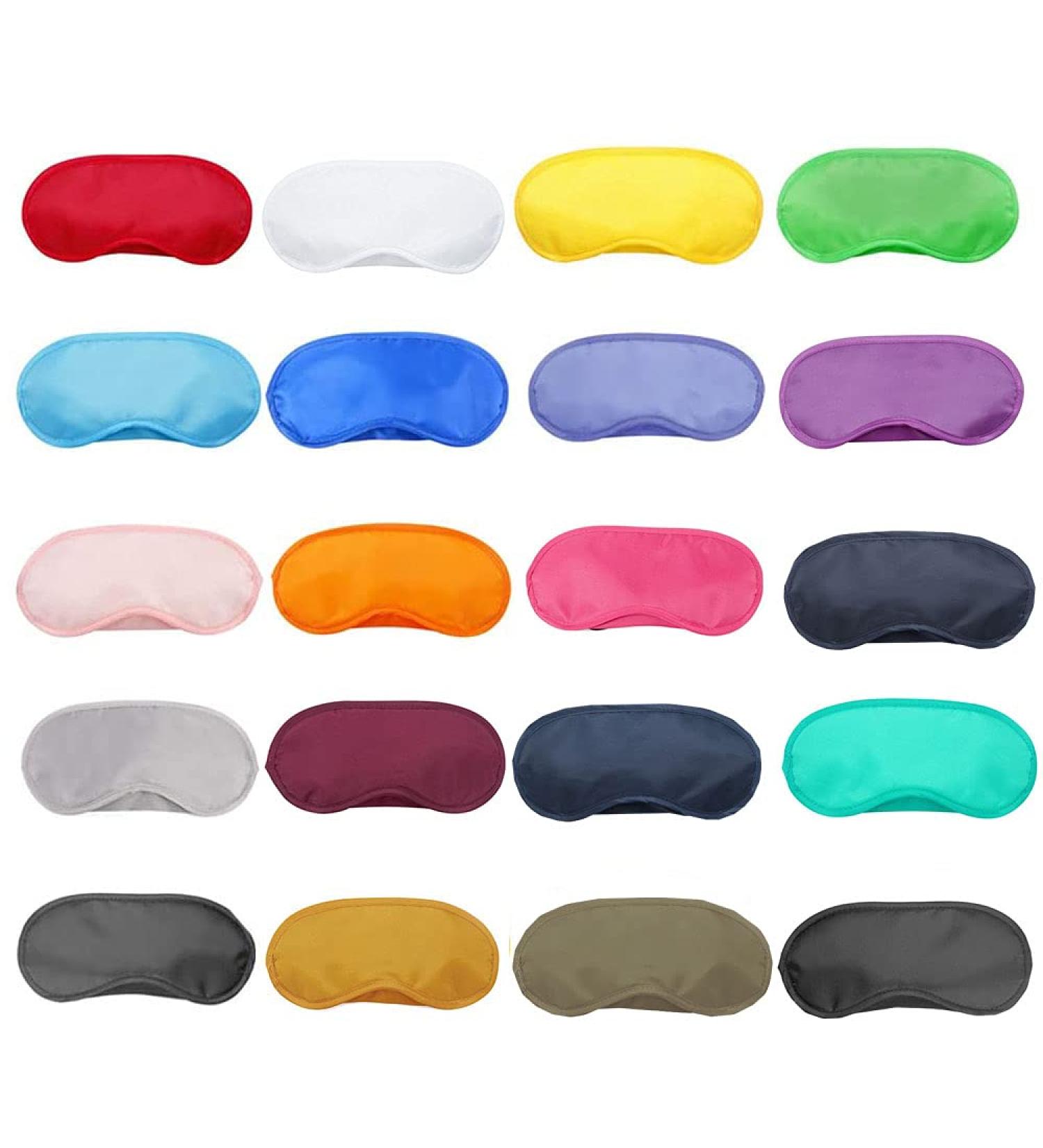 Polyester Blackout Eye Mask - 20 Pack Colorful Sleep Masks for Travel Parties & Games | Comfortable & Adjustable Light Blindfold - Buy Online on GoSupps.com
