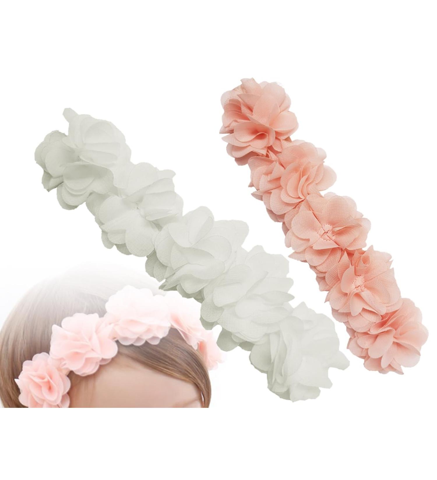 Kapsing 2-Piece Baby Headband Set | Elastic Turban Hairbands for Newborns & Toddlers | Flower Accessories for Baby Girls - Buy Online on GoSupps.com
