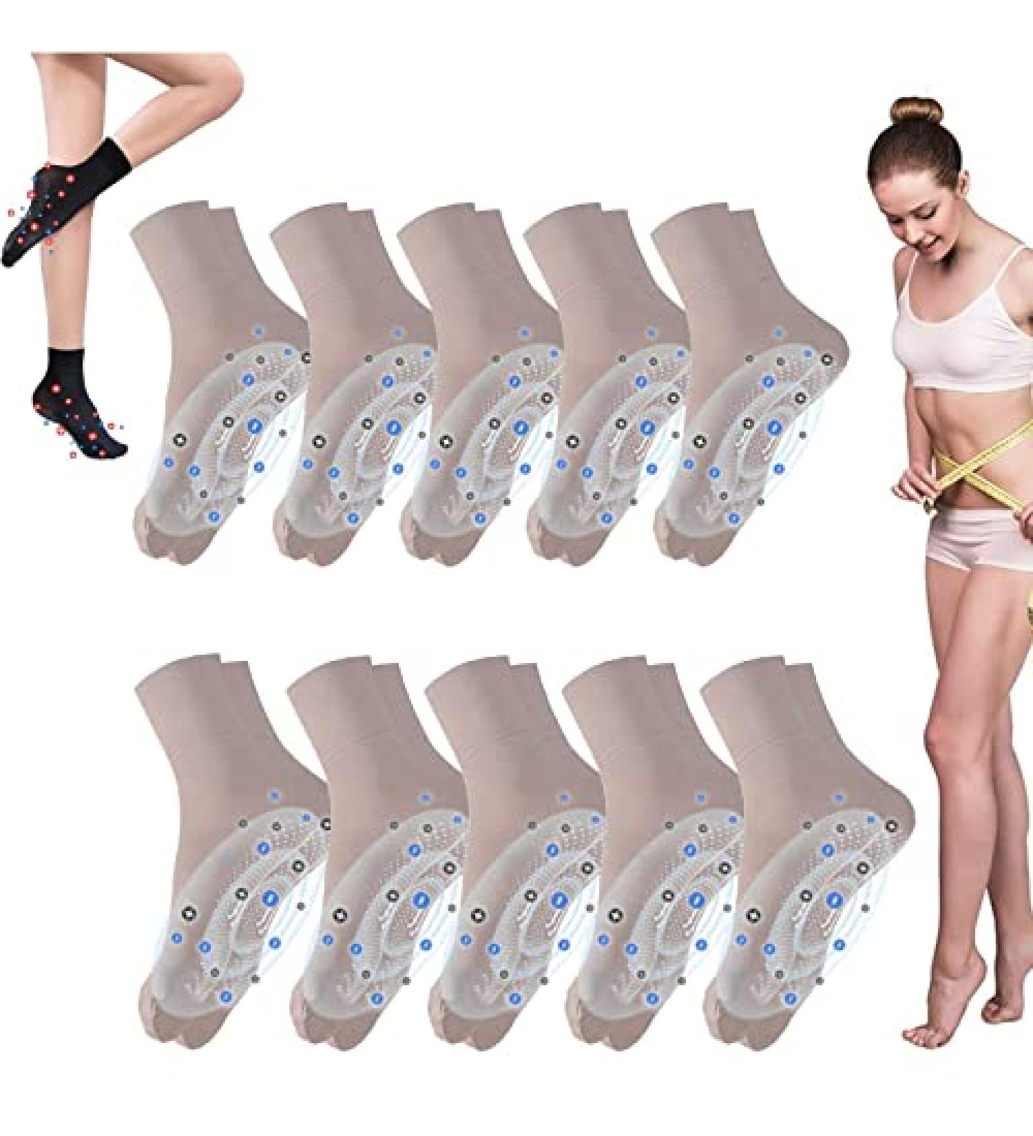 Buy Tourmaline Ionic Body Shaping Stretch Socks - 5/10 Pairs Foot Massage Therapy - Enhance Wellness & Comfort - Buy Online on GoSupps.com