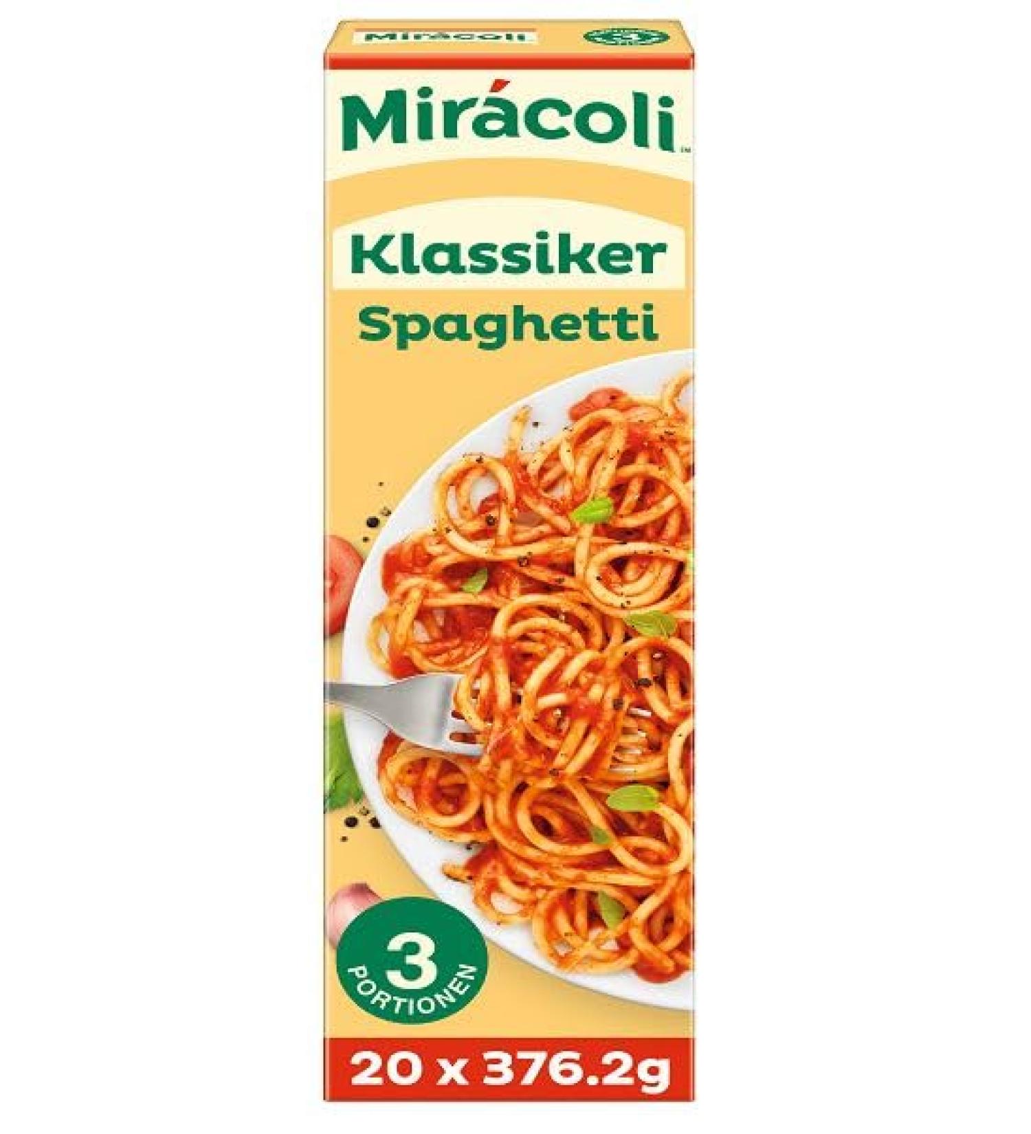 Mir coli Miracoli Ready Meals Classic Spaghetti - 20 Pack (3 Portions Each 376.2g) | International Shipping Available - Buy Online on GoSupps.com