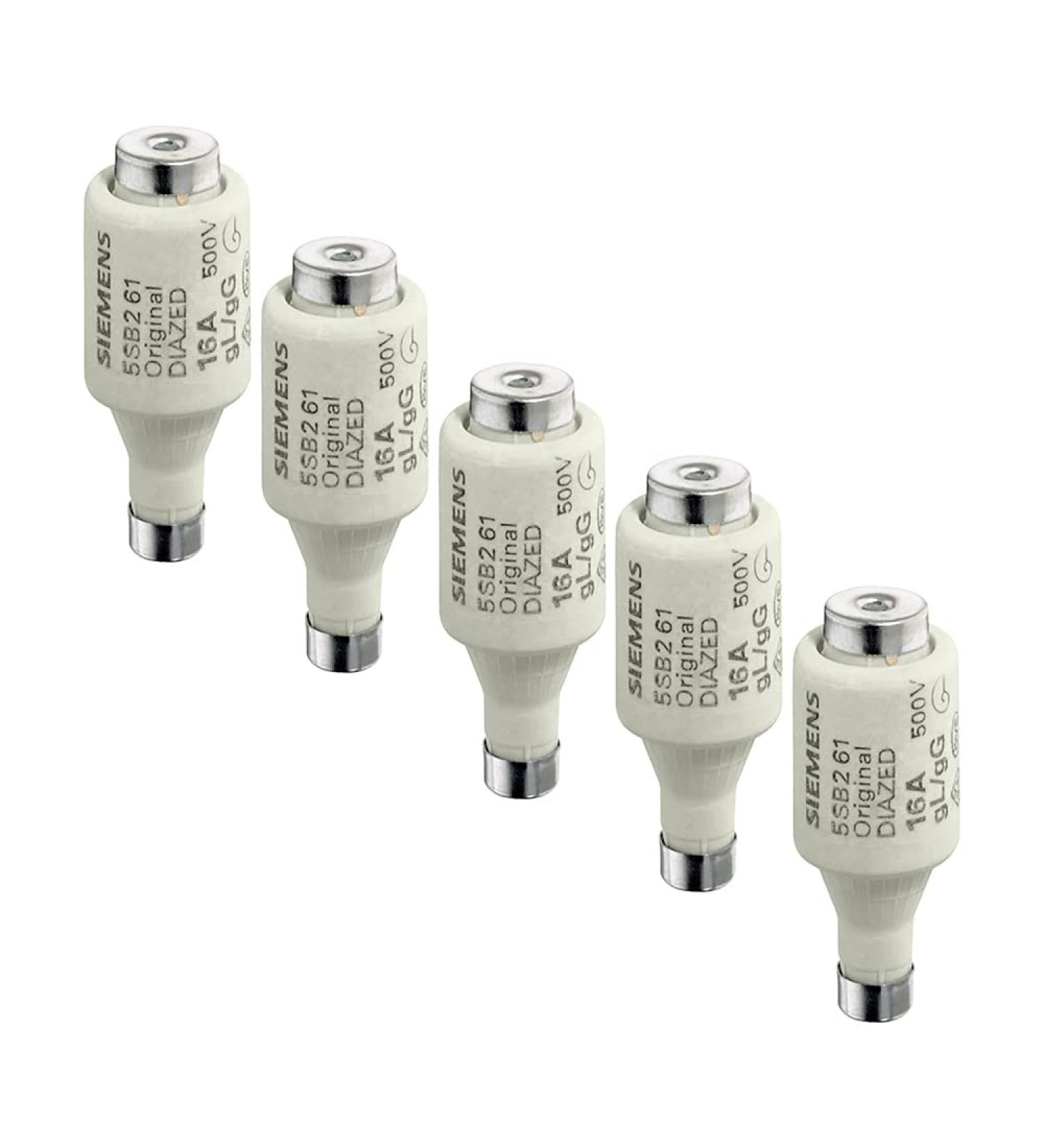 SIEMENS - x5 pieces DIAZED fuse link 500V 6A