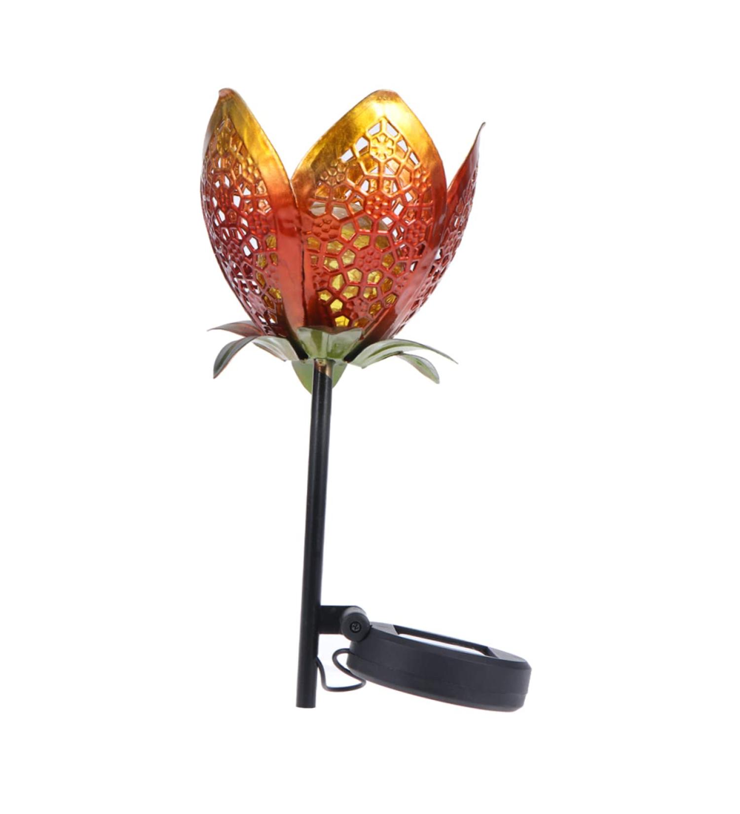 Lamp Solar Energy Lamp Outdoor Lamp Pattern Light Solar Light Garden Light Hollow Out Red Floor Lamp (Red) - Buy Online on GoSupps.com