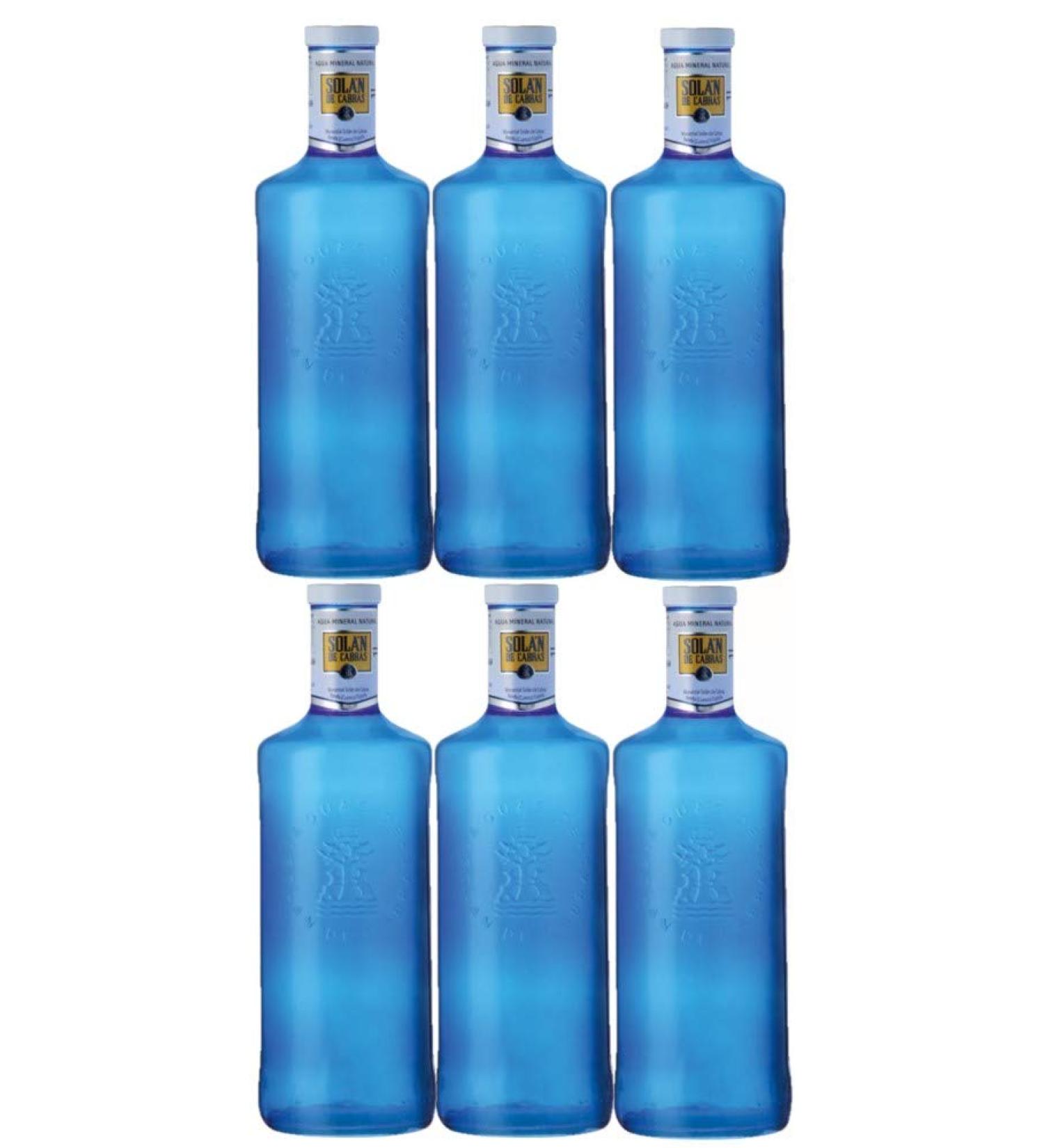 Solan de Cabras Natural Mineral Water 1 Liter Set of 6 Glass Bottles
