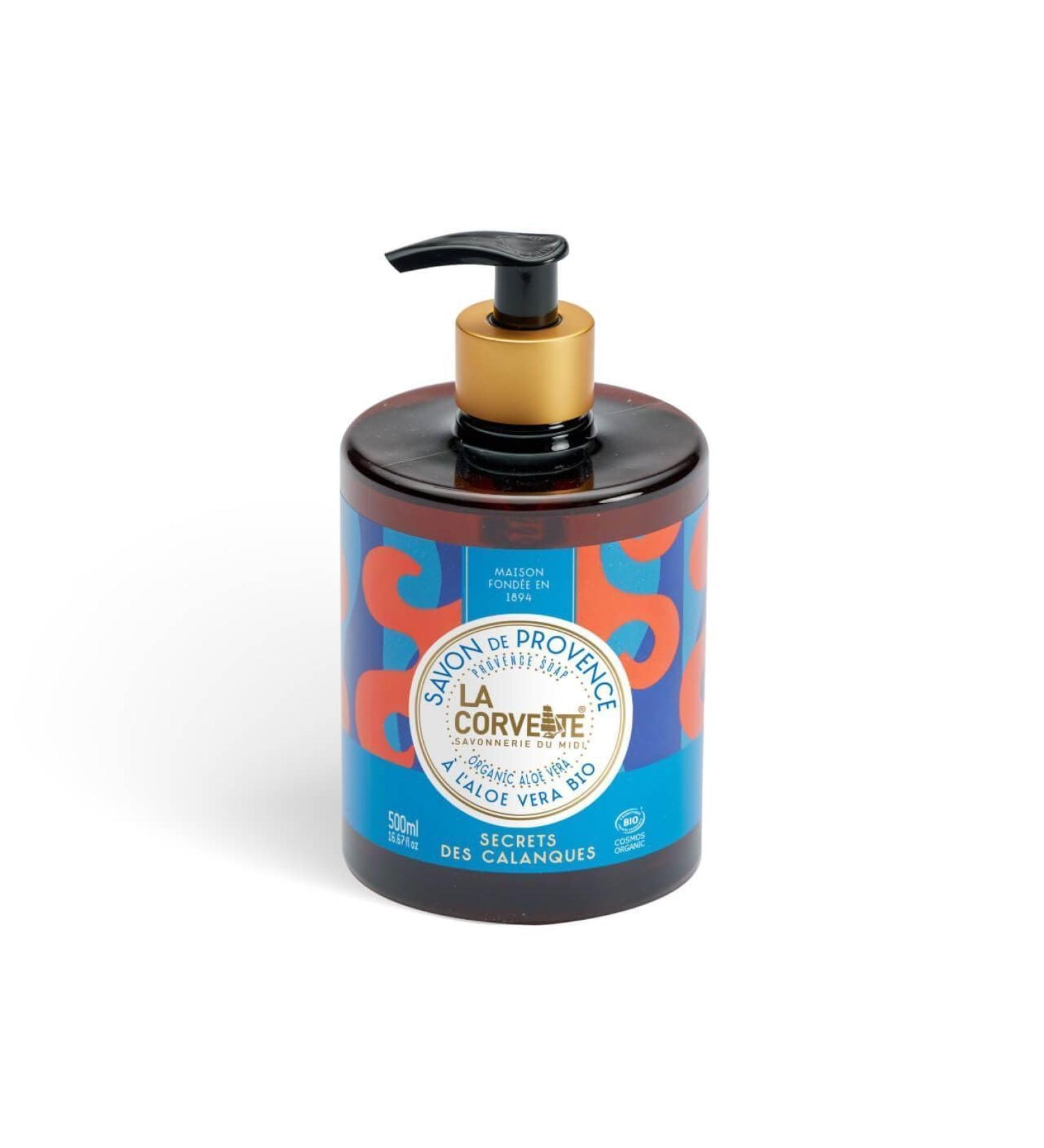  La Corvette SECRETS DES CALANQUES Liquid Soap - 500ml - COSMOS ORGANIC - Buy Online on GoSupps.com