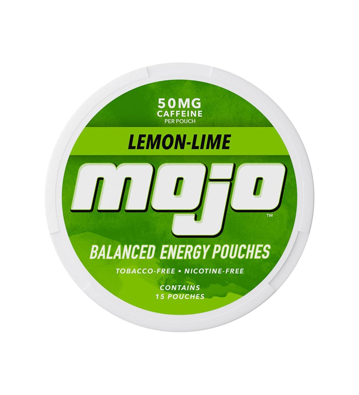 Mojo Balanced Energy Pouches - Zero Sugar Calorie-Free Energy Drink Alternative with Ginseng & Yerba Mate | 15 Pouches Per Can | 5 Cans Lemon Lime - Buy Internationally - Buy Online on GoSupps.com