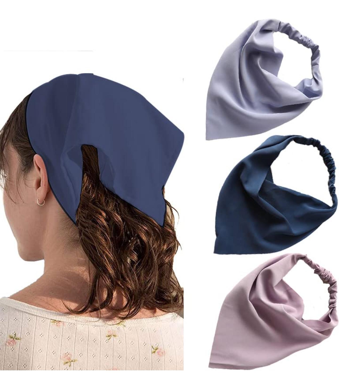 Generse Triangle Head Scarfs Boho Head Kerchief Headband Elastic Hair Band for Women and Girls (3 Pieces) - Buy Online on GoSupps.com