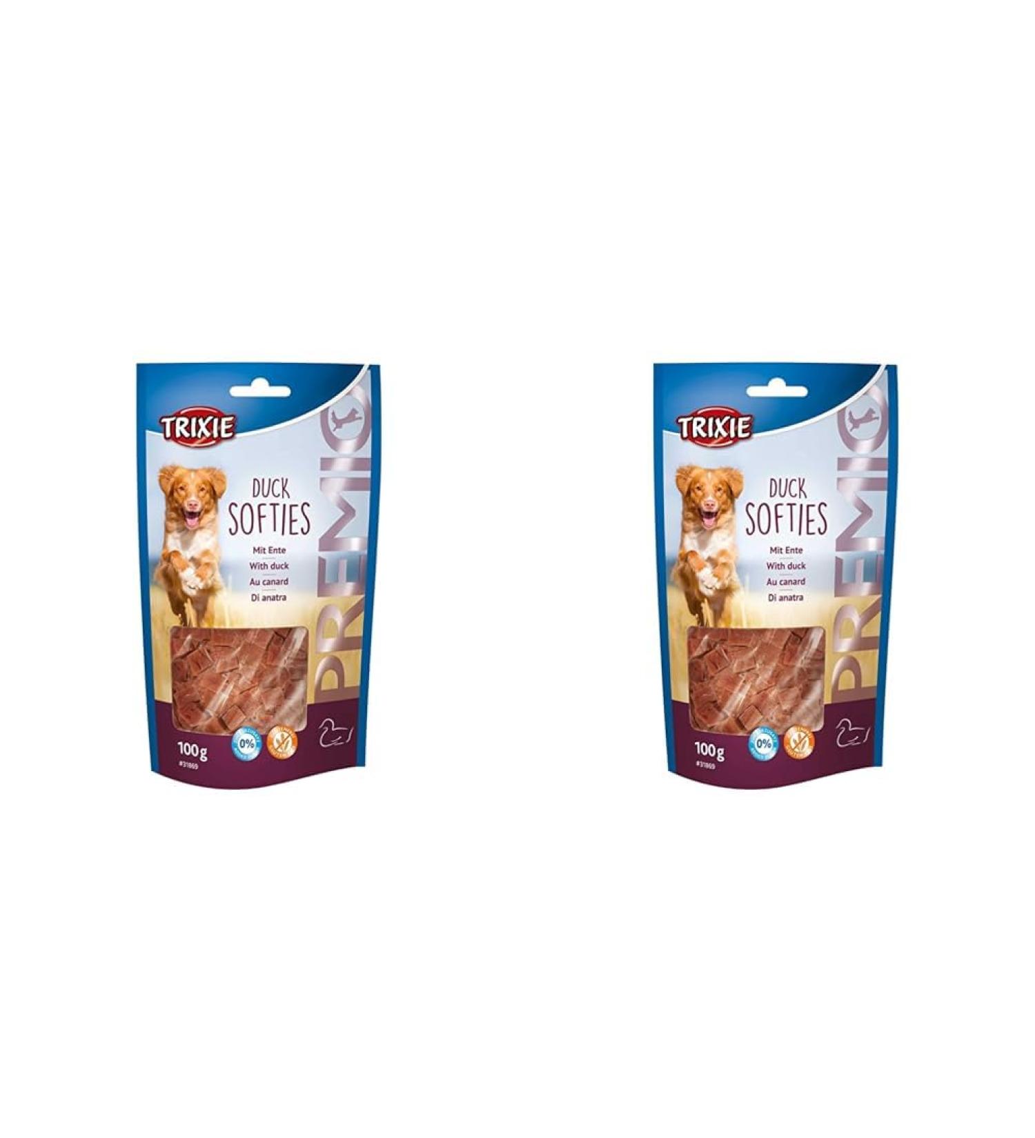 Trixie Premio Duck Softies 100g - Premium Gluten-Free Dog Treats (Pack of 2) | Grain & Sugar-Free Training Rewards - Buy Online on GoSupps.com