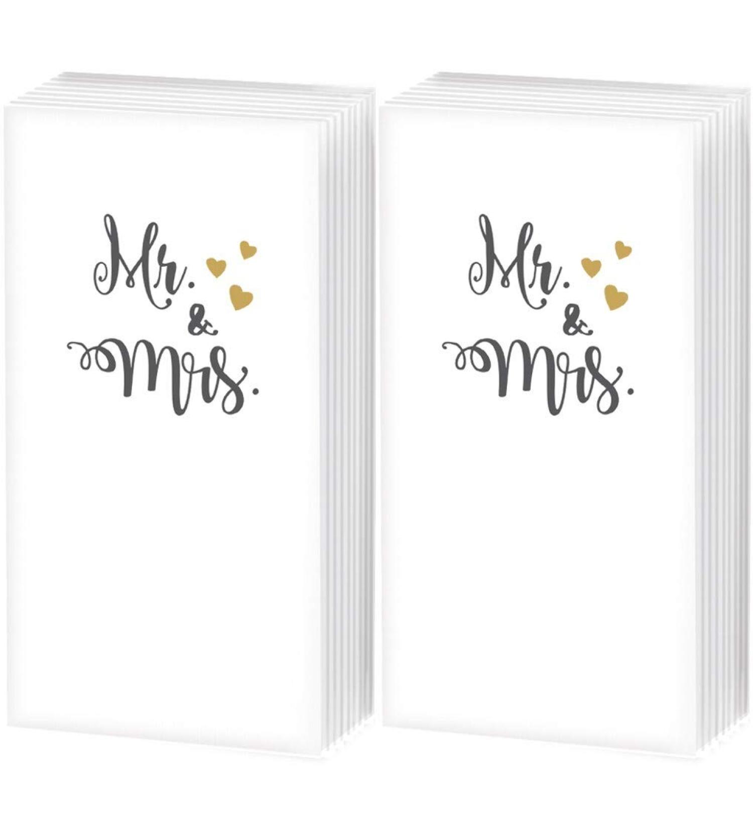 20 handkerchiefs (2x10) Mr. & Mrs. | Tears of joy | Wedding | Gift