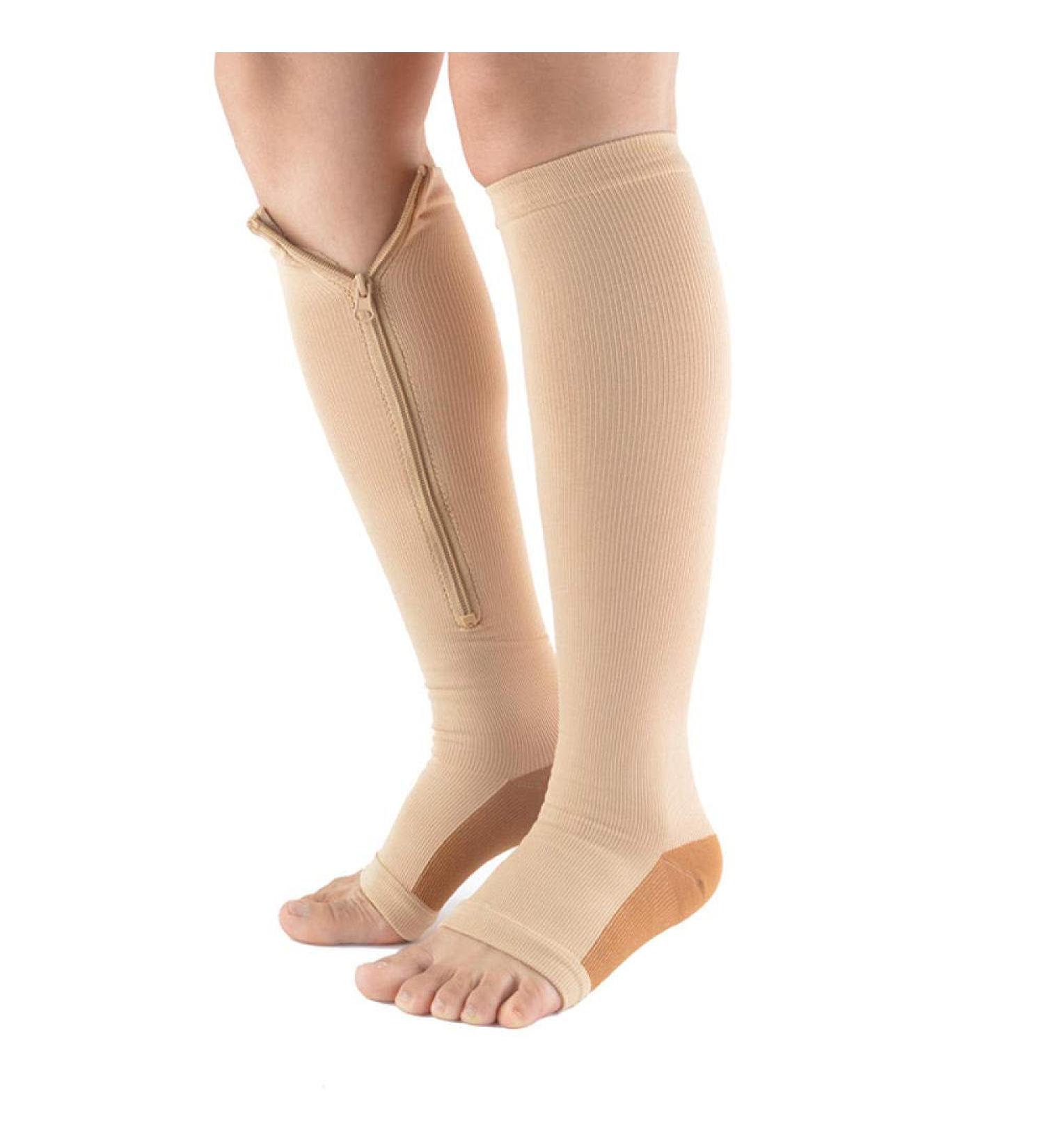 W/H running socks hiking socks compression stockings with zipper sports compression stockings with long hose thin legs S-M C