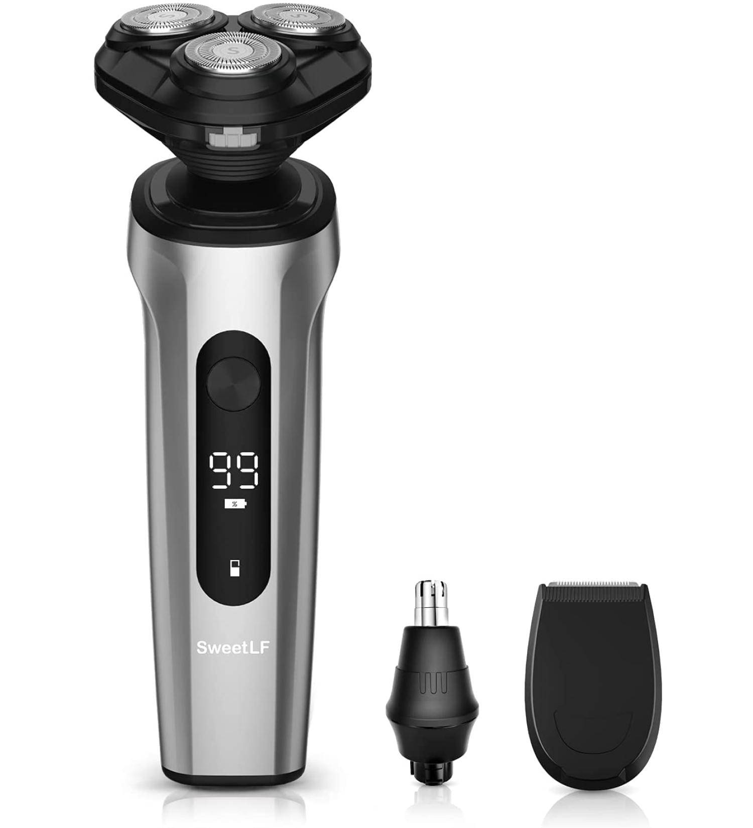 SweetLF 3-in-1 Electric Razor for Men - 5D Rotary Shaver, Waterproof, Type-C Charging, Metal Body - Buy Online on GoSupps.com