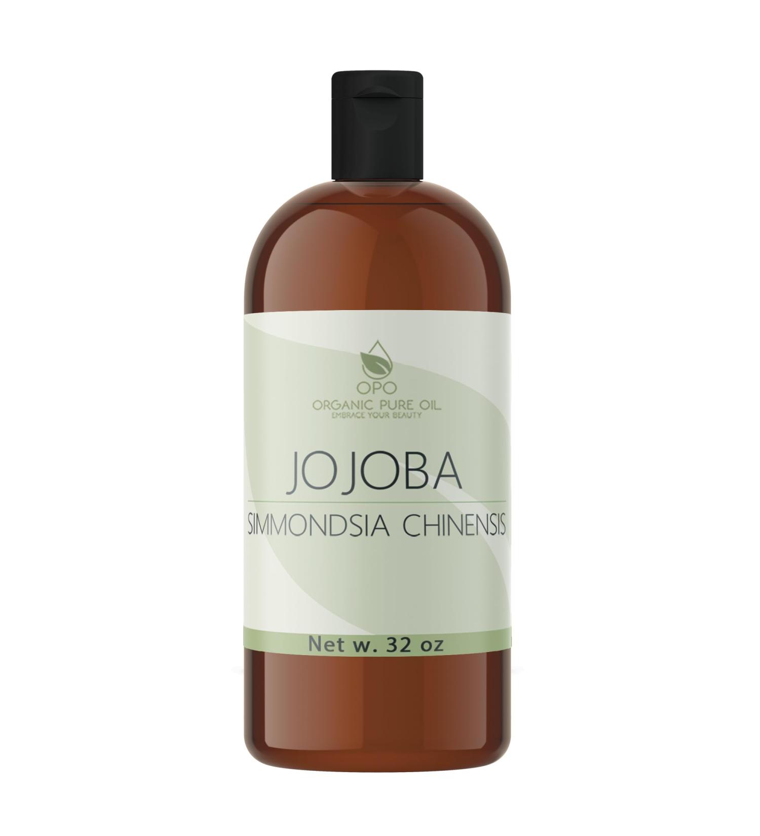 OPO 100% Pure Jojoba Oil - 32 oz Cold Pressed Carrier Oil for Hair Skin Face Lips & Massage | Natural Makeup Remover & Soap Base - Buy Online on GoSupps.com