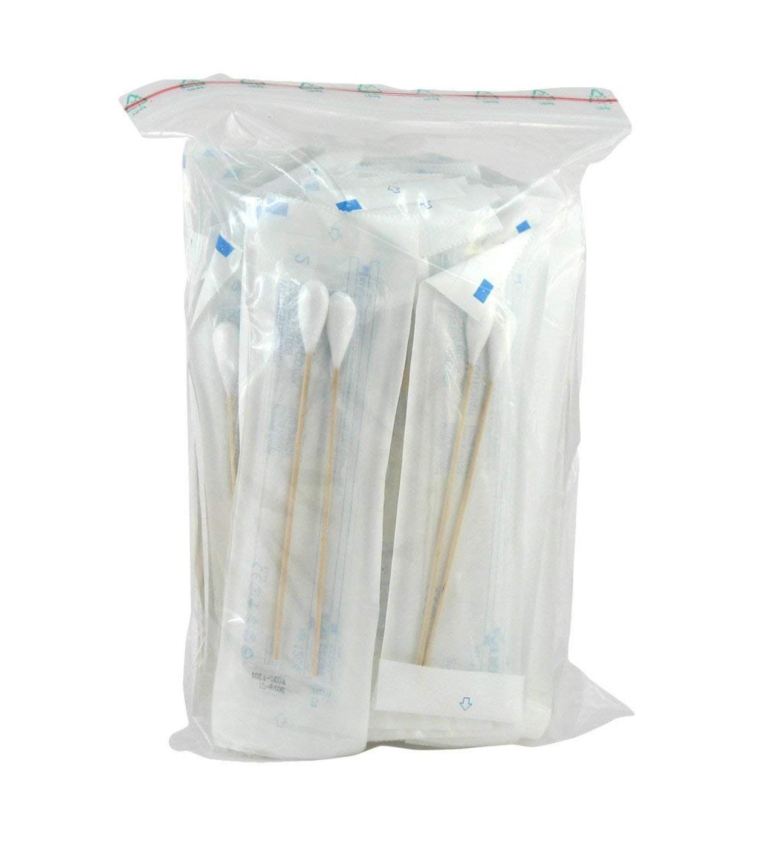 COTTON SWABS wood 15 cm large head sterile 50X2 pcs