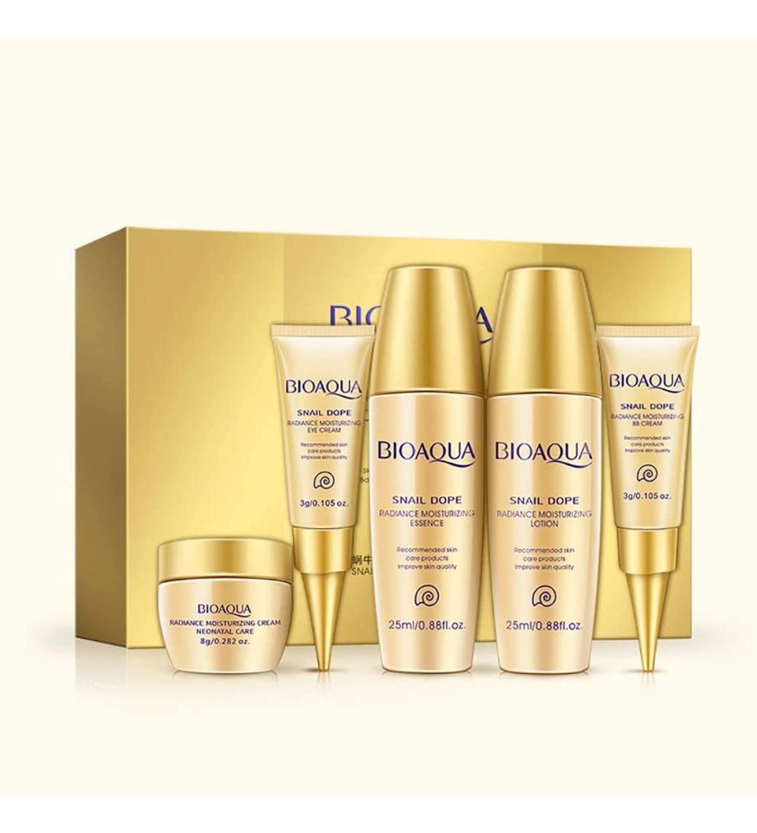 BIOAQUA Snail Mucus Skin Moisturizing Eye Toner Essence BB Cream 5pcs Set Gift Box - Buy Online on GoSupps.com
