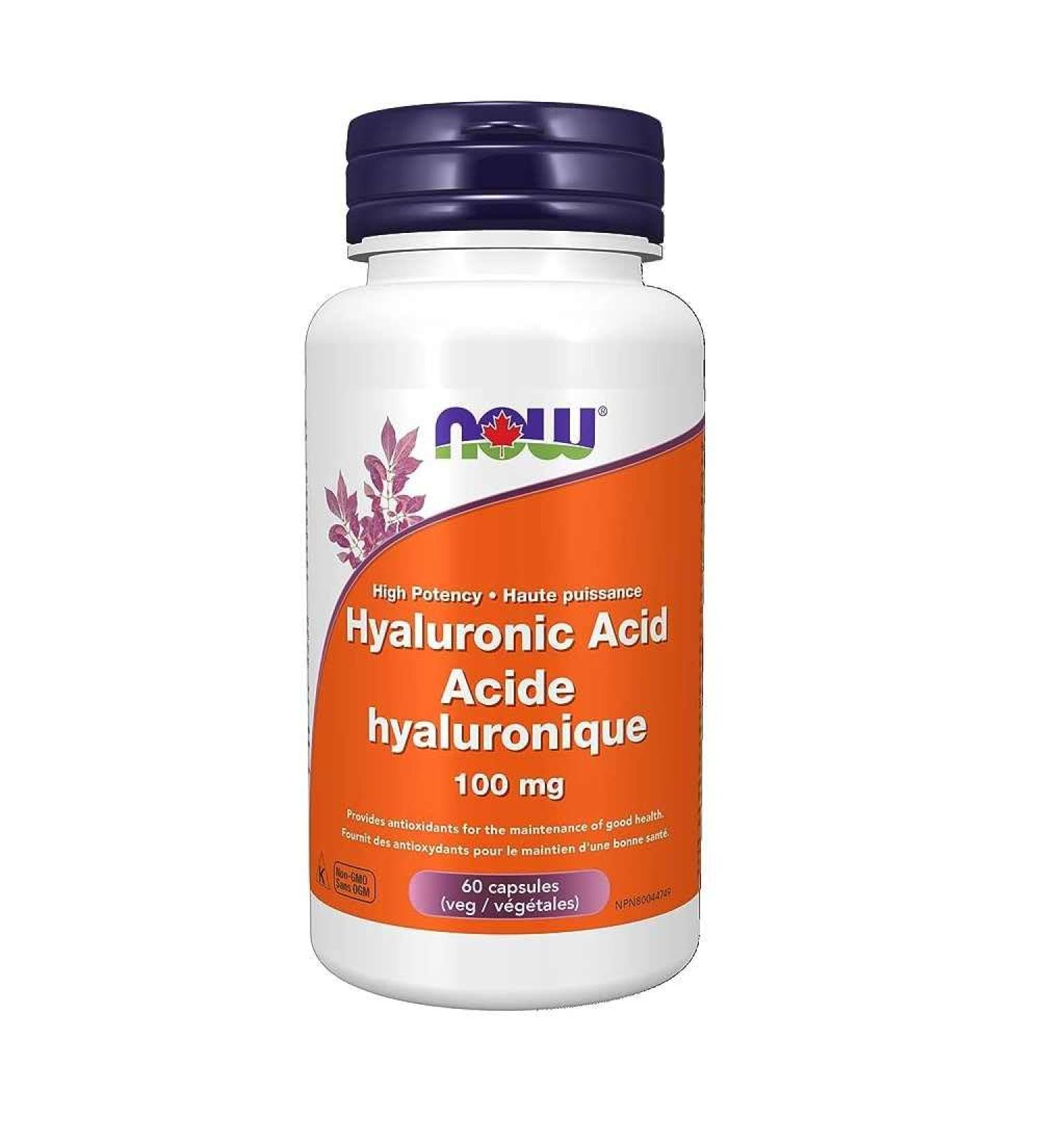 NOW - Hyaluronic Acid 100mg + Antioxidants 60 Vegetarian Capsules Unflavored 60 count (Pack of 1) - Buy Online on GoSupps.com