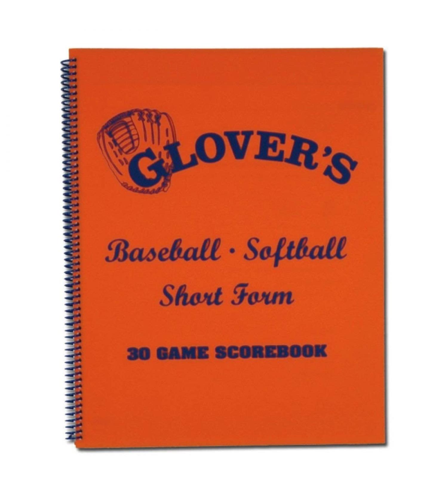 Glover's Scorebooks Short Form Baseball/Softball Scorebook (30 Games)