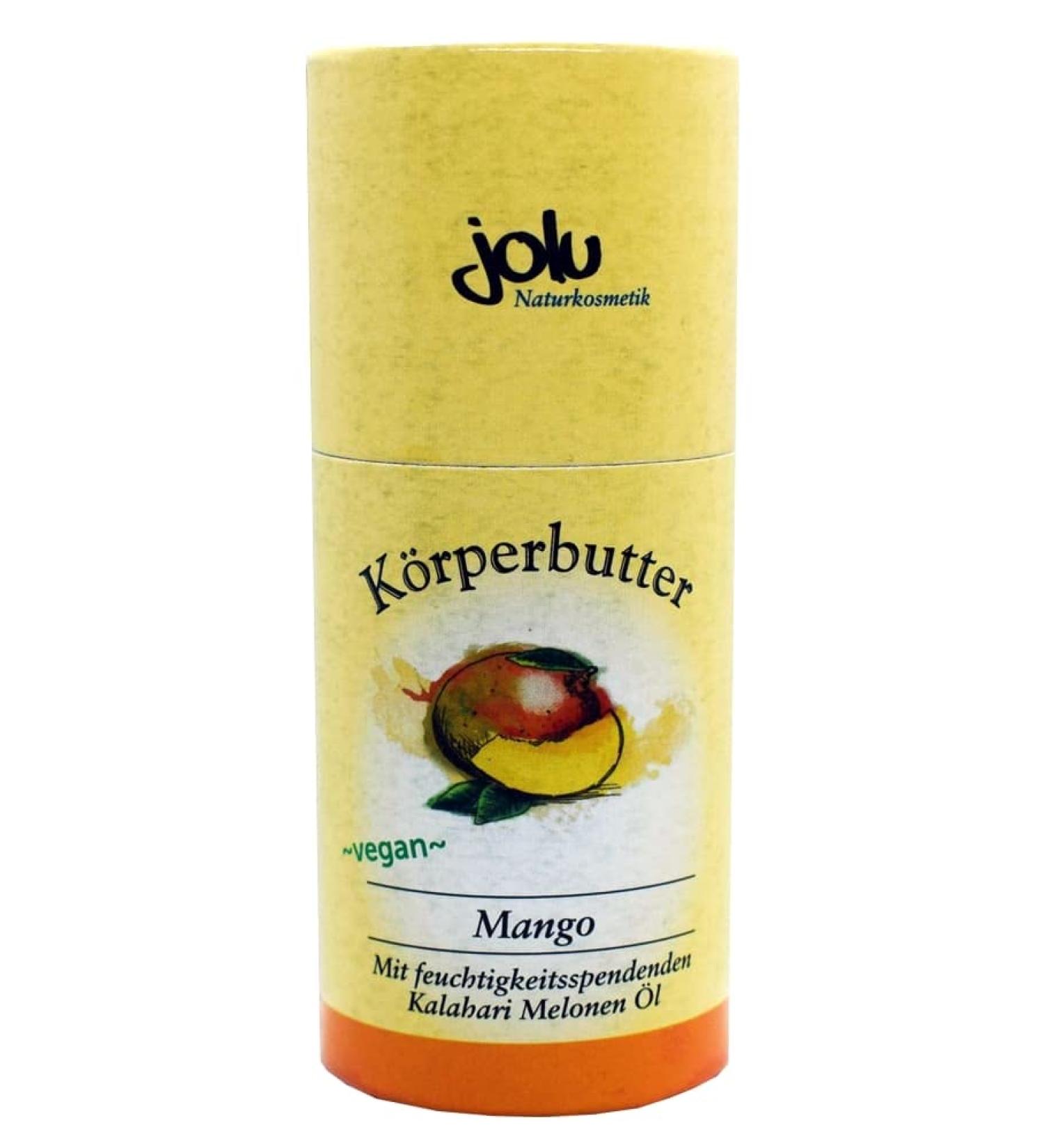 jolu natural cosmetics body butter mango natural cosmetics certified vegan with moisturizing Kalahari melon oil