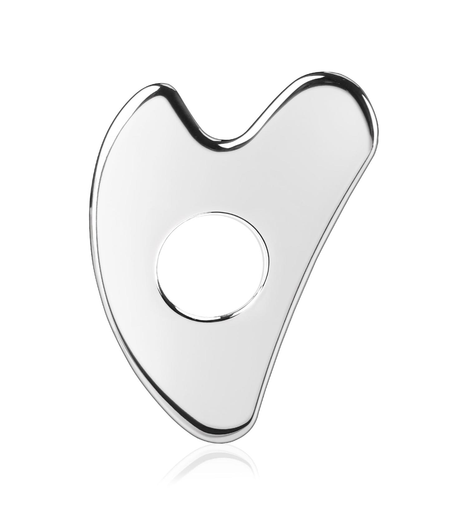 BTYMS Stainless Steel Gua Sha Facial Tool - Heart-Shaped Metal Skin Care Massager for Sculpting & Scraping - Buy Online on GoSupps.com