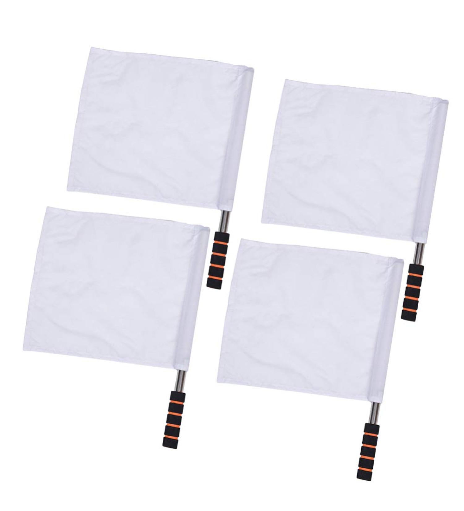 INOOMP Referee Flags Set - Stainless Steel Hand Flags for Soccer, Volleyball, Football - Track and Field Sports Training Gear - Includes White and Yellow Flags - Buy Online on GoSupps.com