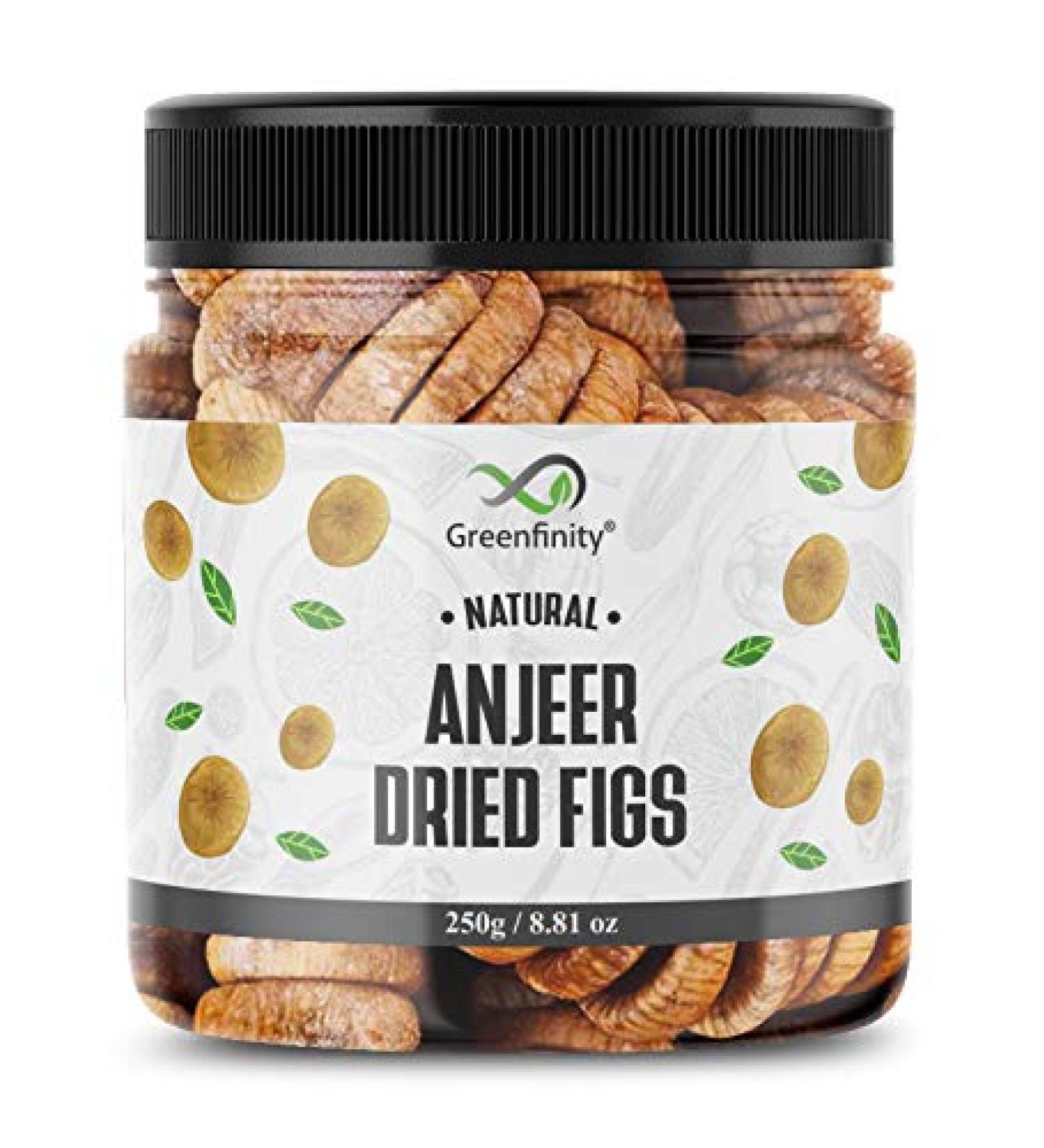 GreenFinity Premium Afghani Anjeer - 250g Dried Figs | Afghanistan Anjir Dry Fruit Jar Pack - Buy Online on GoSupps.com
