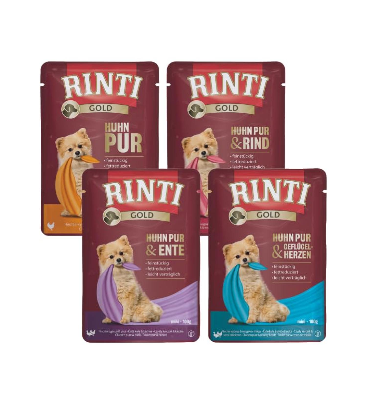 Rinti-Gold 100G (bundle) dog food |Tasting package 12x 100g or 20x 100g wet food for dogs |In the freshbone (20x 100g) 2 kg (1 -pack)