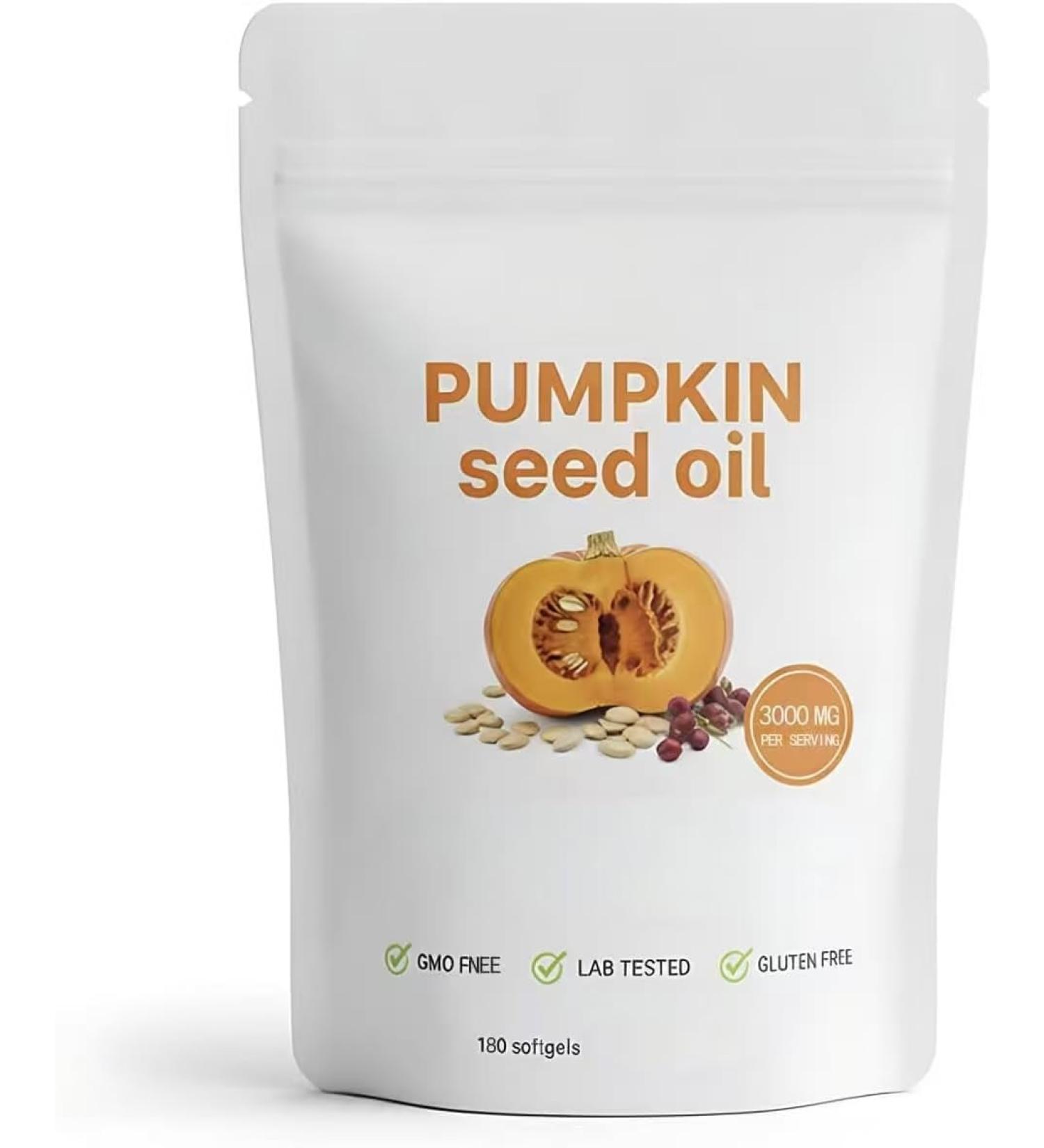 Pumpkin Seed Oil Capsules Hair Growth Skin Care NonGmo Gluten1pcs - Buy Online on GoSupps.com