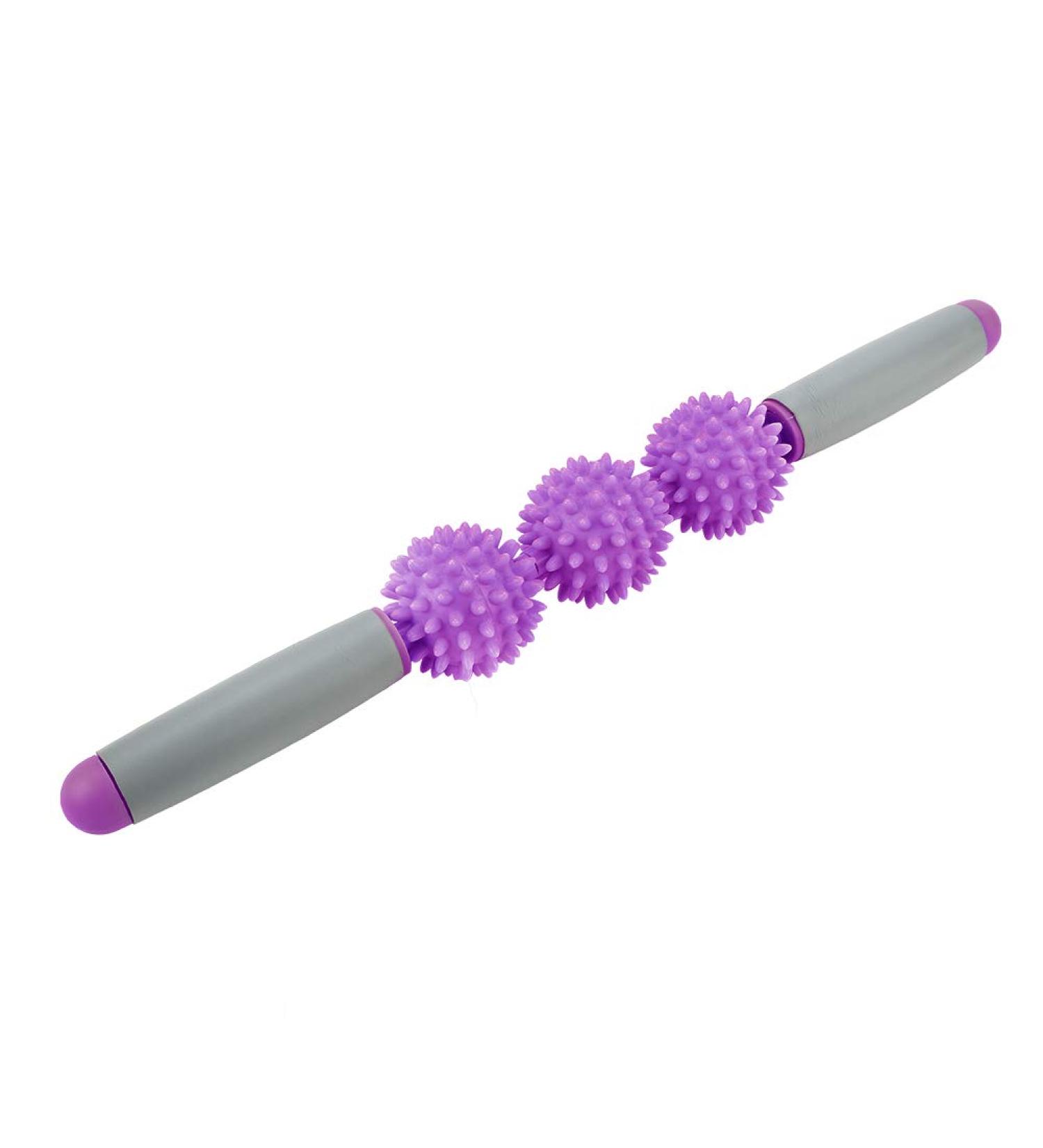 Yoga Stick & Muscle Scooter for Cellulite Relief | Spiky Ball Massage Tool for Back Arms and Legs | Purple Fascia Roller for Muscle Relaxation & Exercise - Buy Online on GoSupps.com