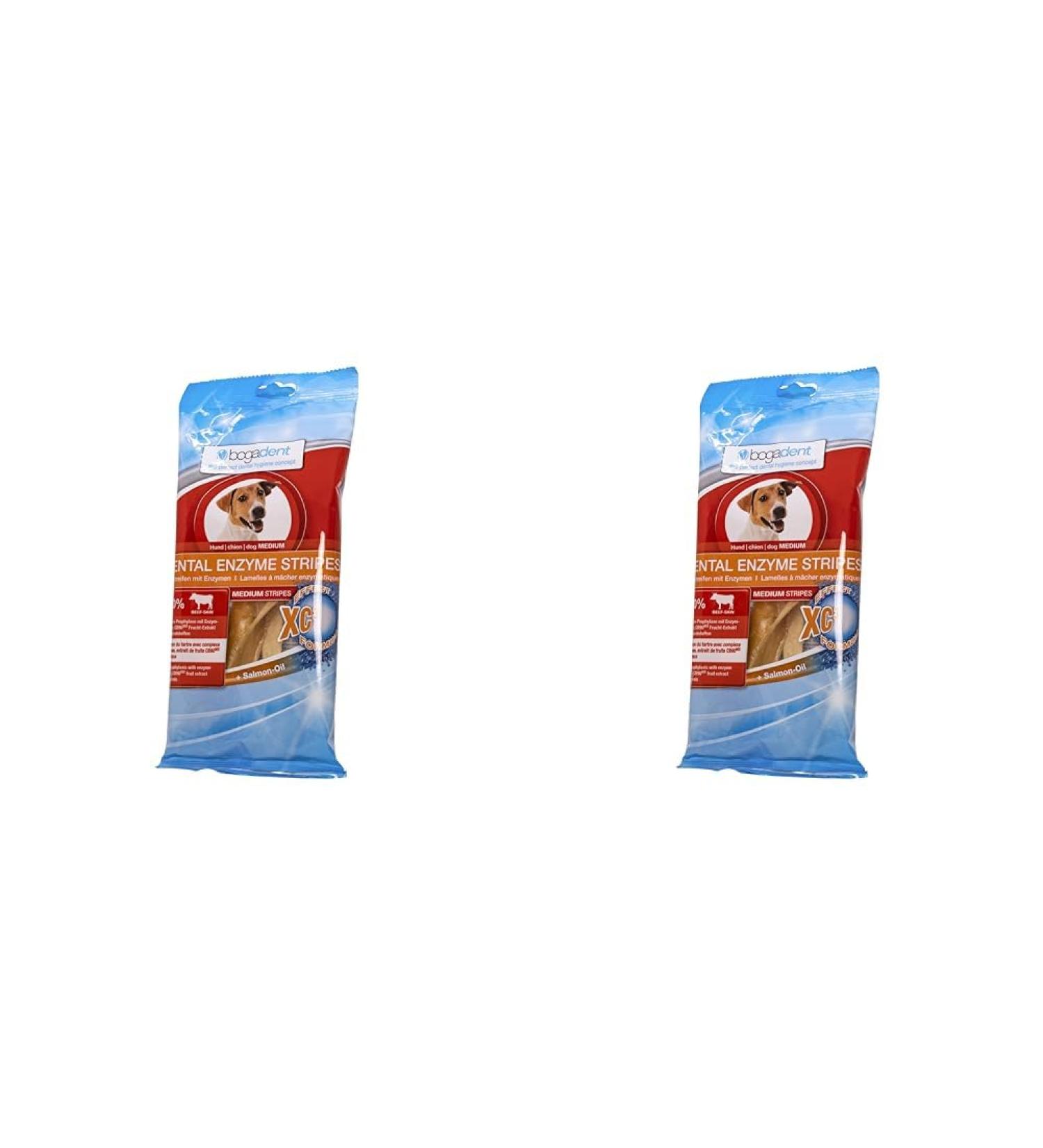 Buy Bogadent Dental Enzyme Stripes for Medium Dogs - 100g (Pack of 2) | International Shipping Available - Buy Online on GoSupps.com