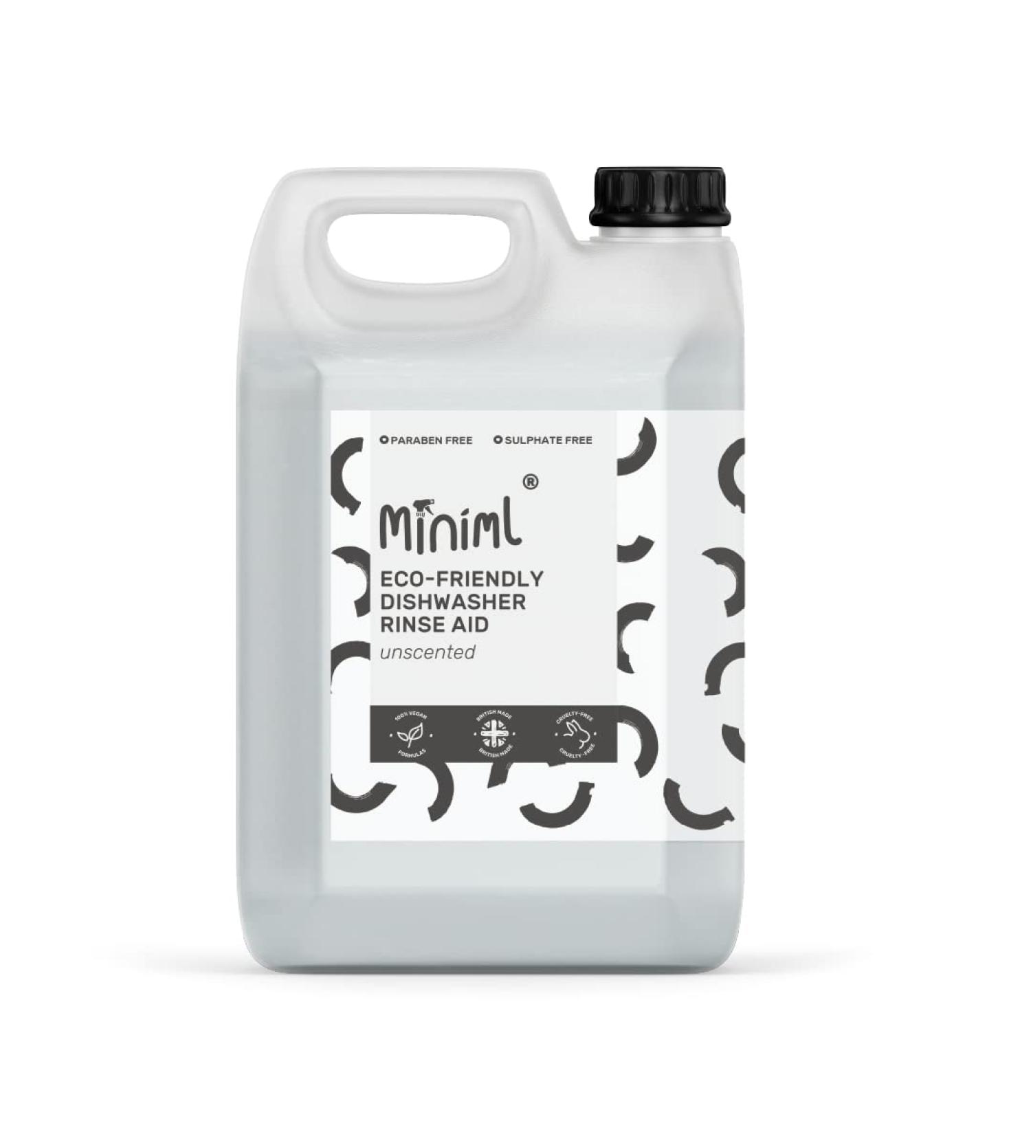 Miniml Rinse Aid 5L Refill - Natural Dishwasher Cleaner for Professional Streak-Free Glass - Vegan & Cruelty-Free - Buy Online on GoSupps.com